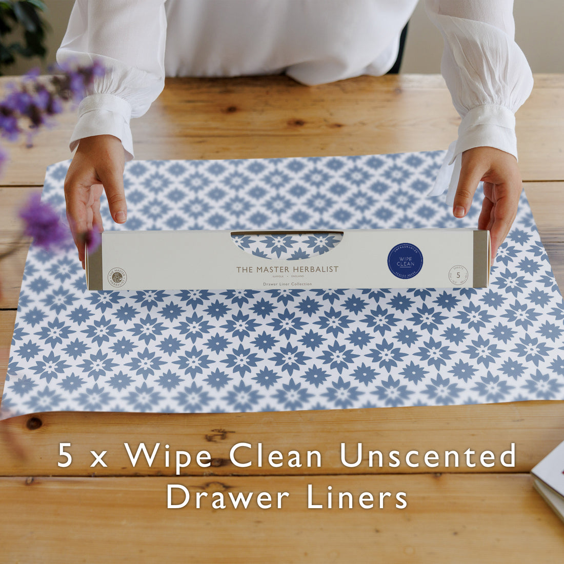 THE MASTER HERBALIST The Master Herbalist Wipe Clean & Unscented Drawer Liners with a MOROCCAN MOSAIC Design