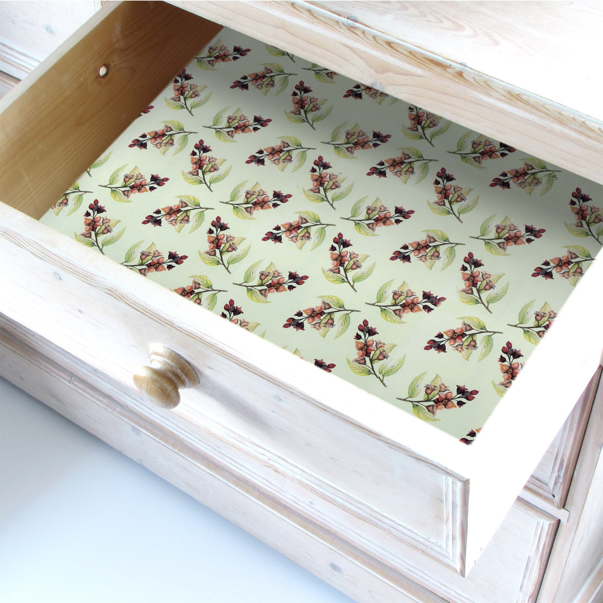 THE MASTER HERBALIST SANDALWOOD Fragrance SCENTED Drawer Liners in a SANDALWOOD pattern. Made in Britain.
