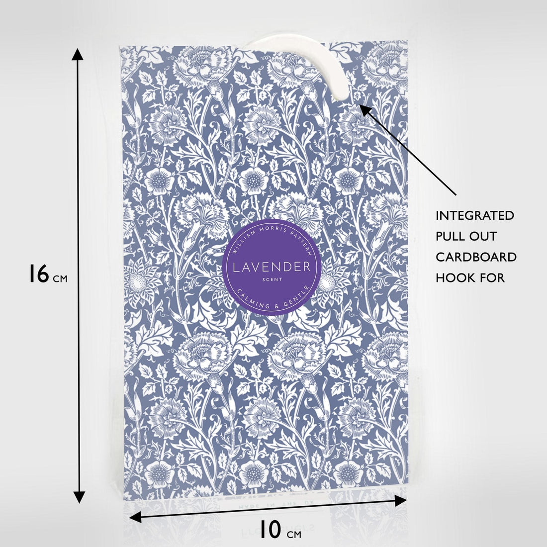 THE MASTER HERBALIST Wardrobe Freshener LAVENDER Scented Wardrobe Freshener in a WILLIAM MORRIS Design in BLUE | Pack of 2