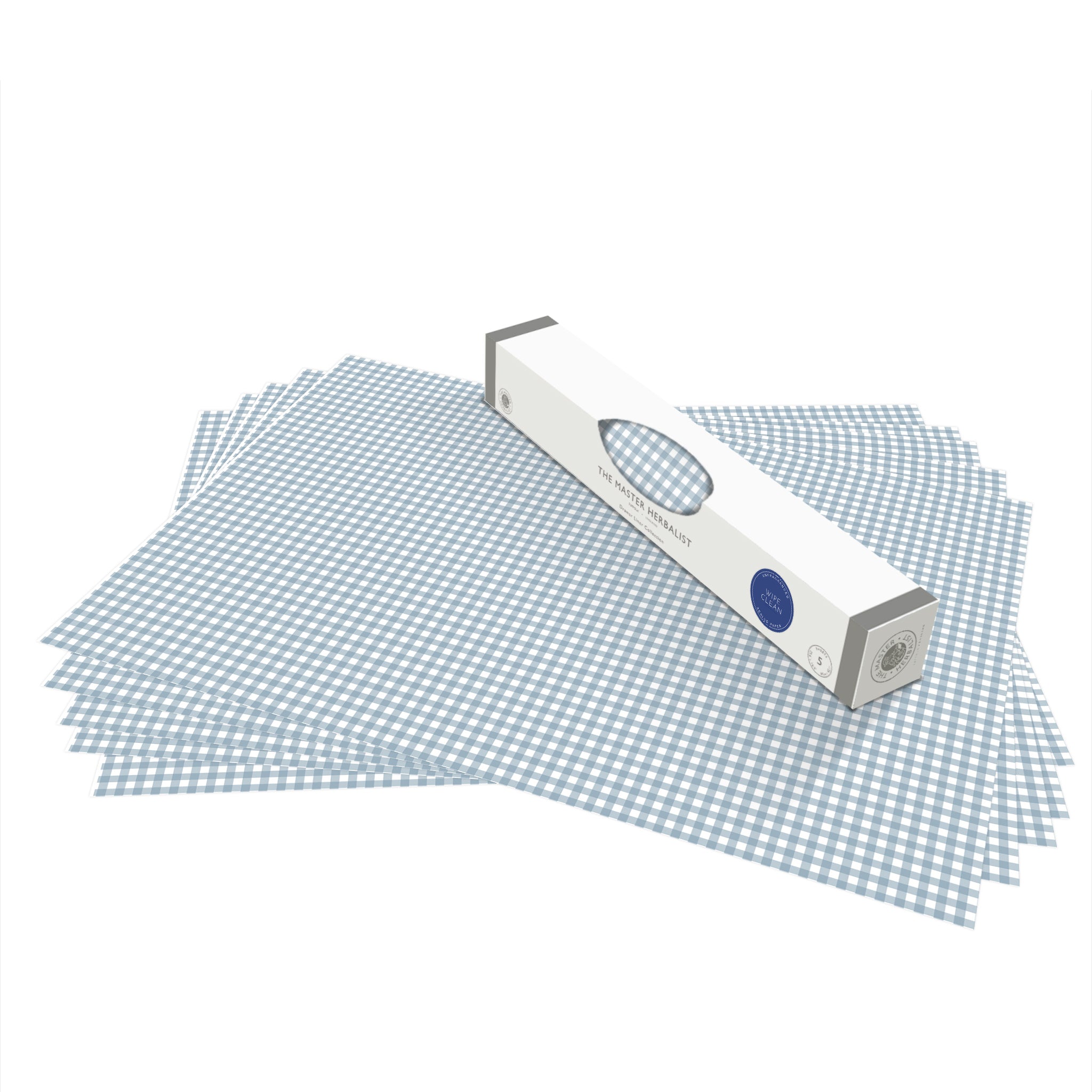FRESH LINEN SCENTED Drawer Liners in DUCK EGG Blue GINGHAM