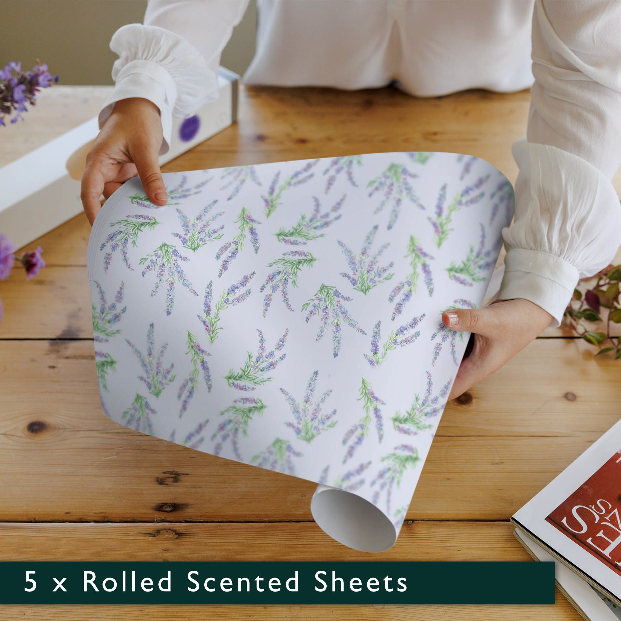 SUFFOLK LAVENDER SCENTED Drawer Liners in a Floral Design - Scented Drawer Liners - The Master Herbalist