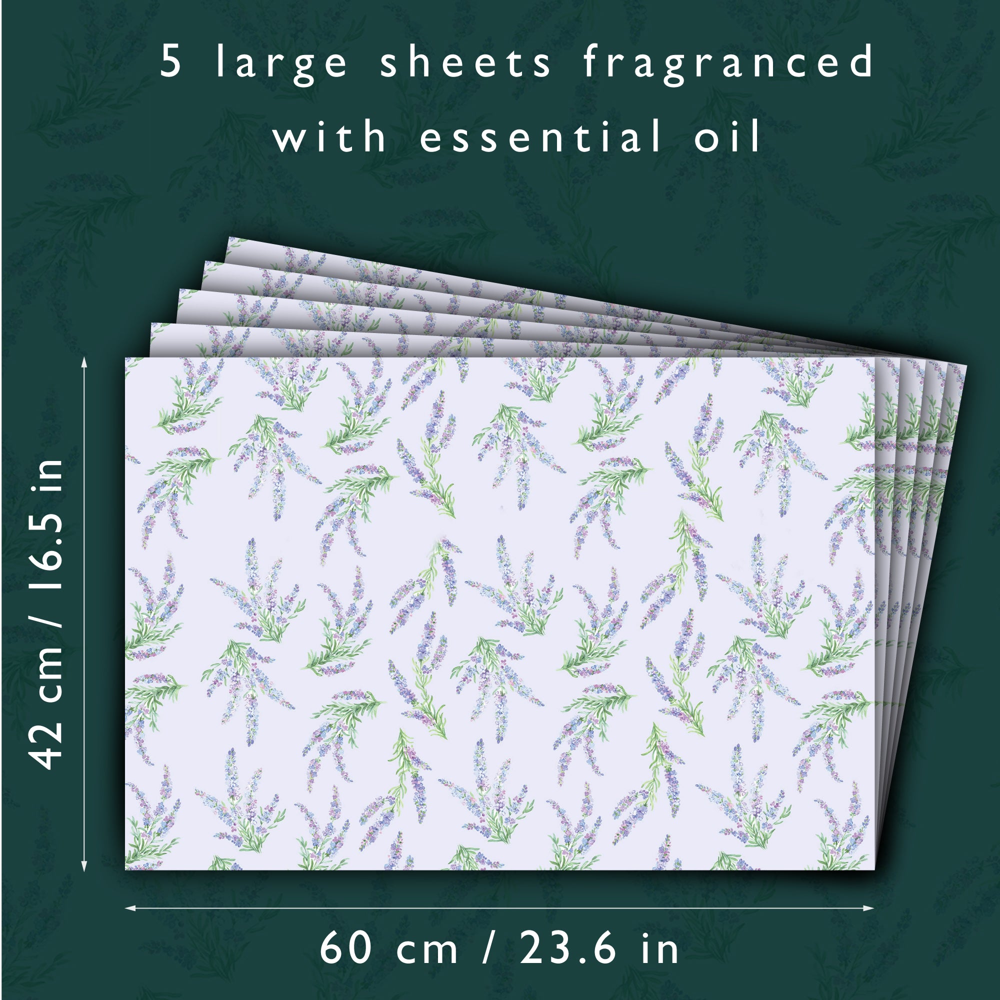 SUFFOLK LAVENDER SCENTED Drawer Liners in a Floral Design