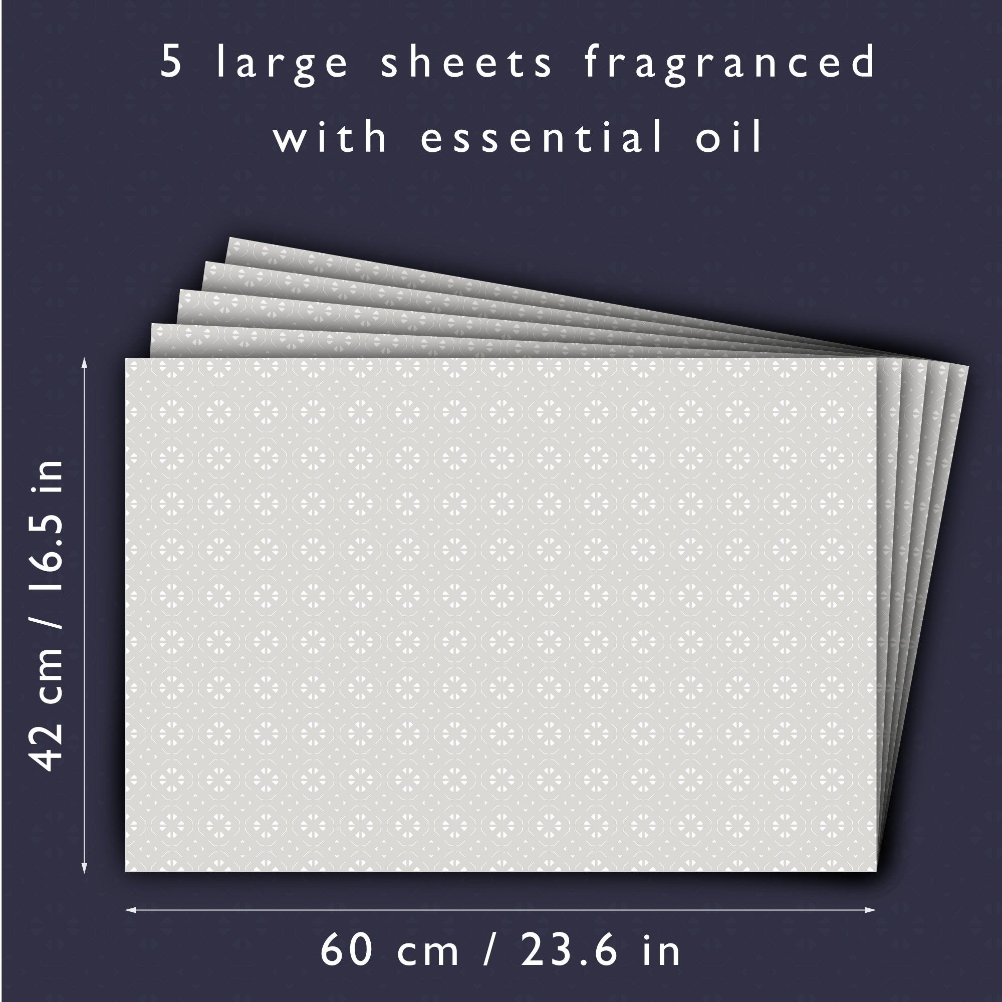 LAVENDER & NEEM OIL Scented Drawer Liners in SOFT GREY