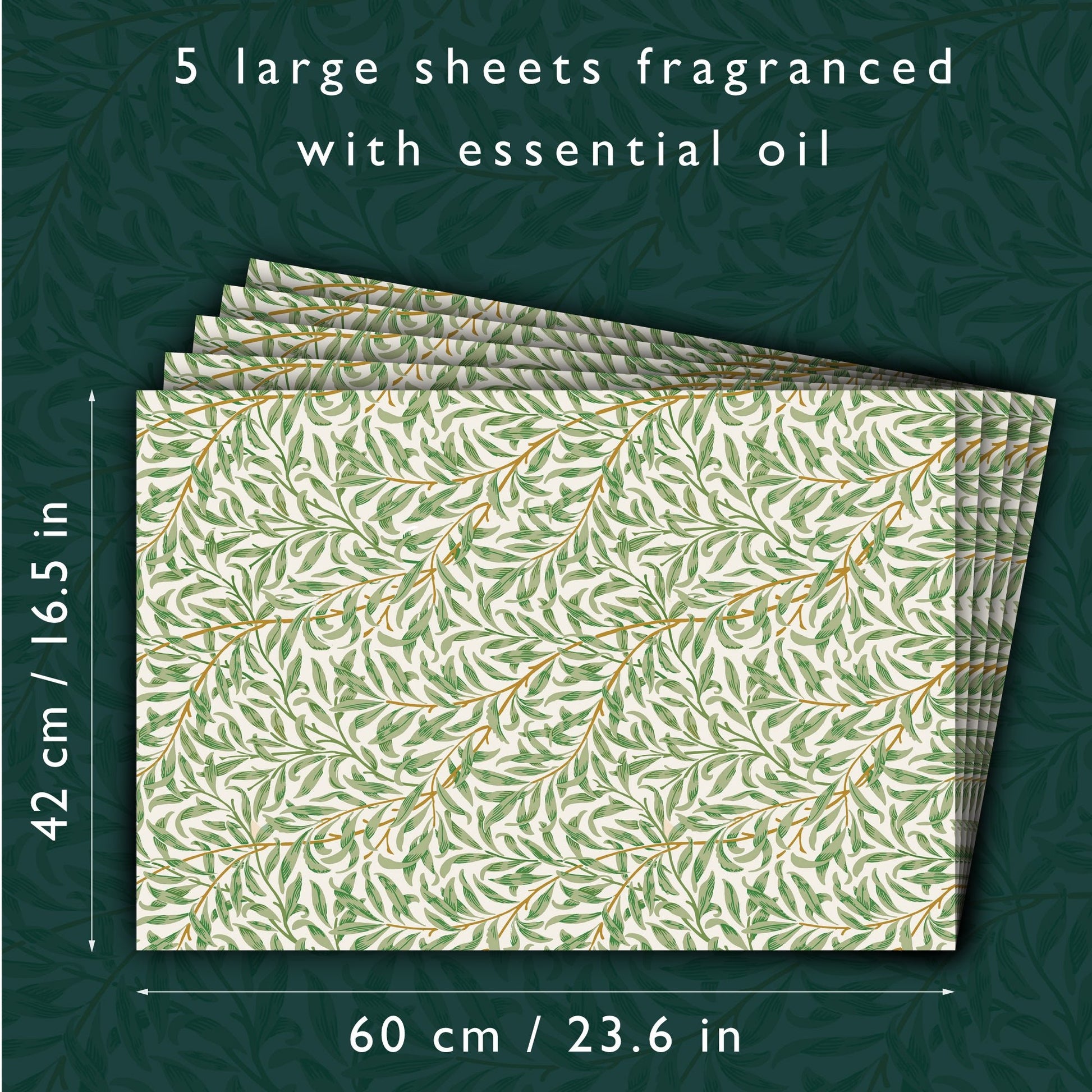 WILLOW William Morris | Scented Drawer Liners in 5 Fragrances. - Drawer & Shelf Liners - The Master Herbalist