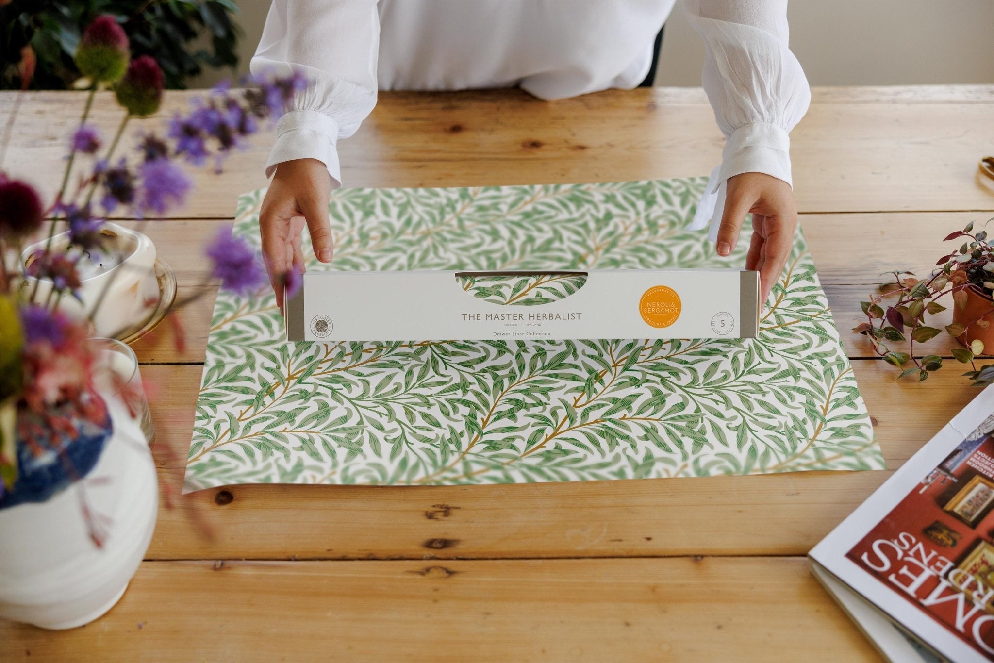 WILLOW William Morris | Scented Drawer Liners in 5 Fragrances. - Drawer & Shelf Liners - The Master Herbalist