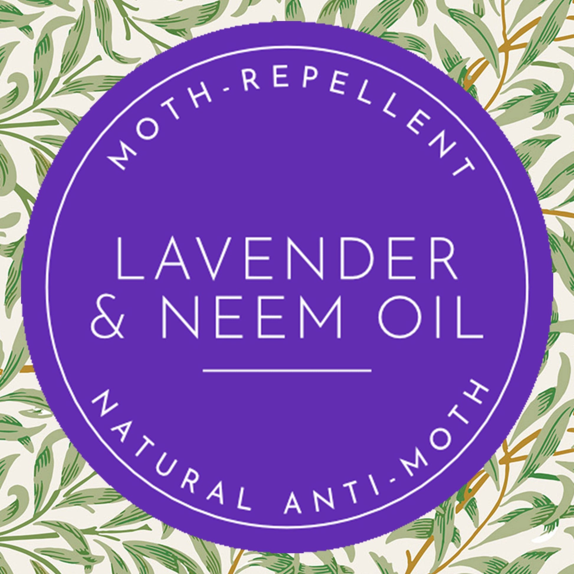 ANTI - MOTH | LAVENDER & NEEM OIL Wardrobe Freshener in a WILLIAM MORRIS Inspired WILLOW Design | PACK OF 2 - Wardrobe Freshener - The Master Herbalist