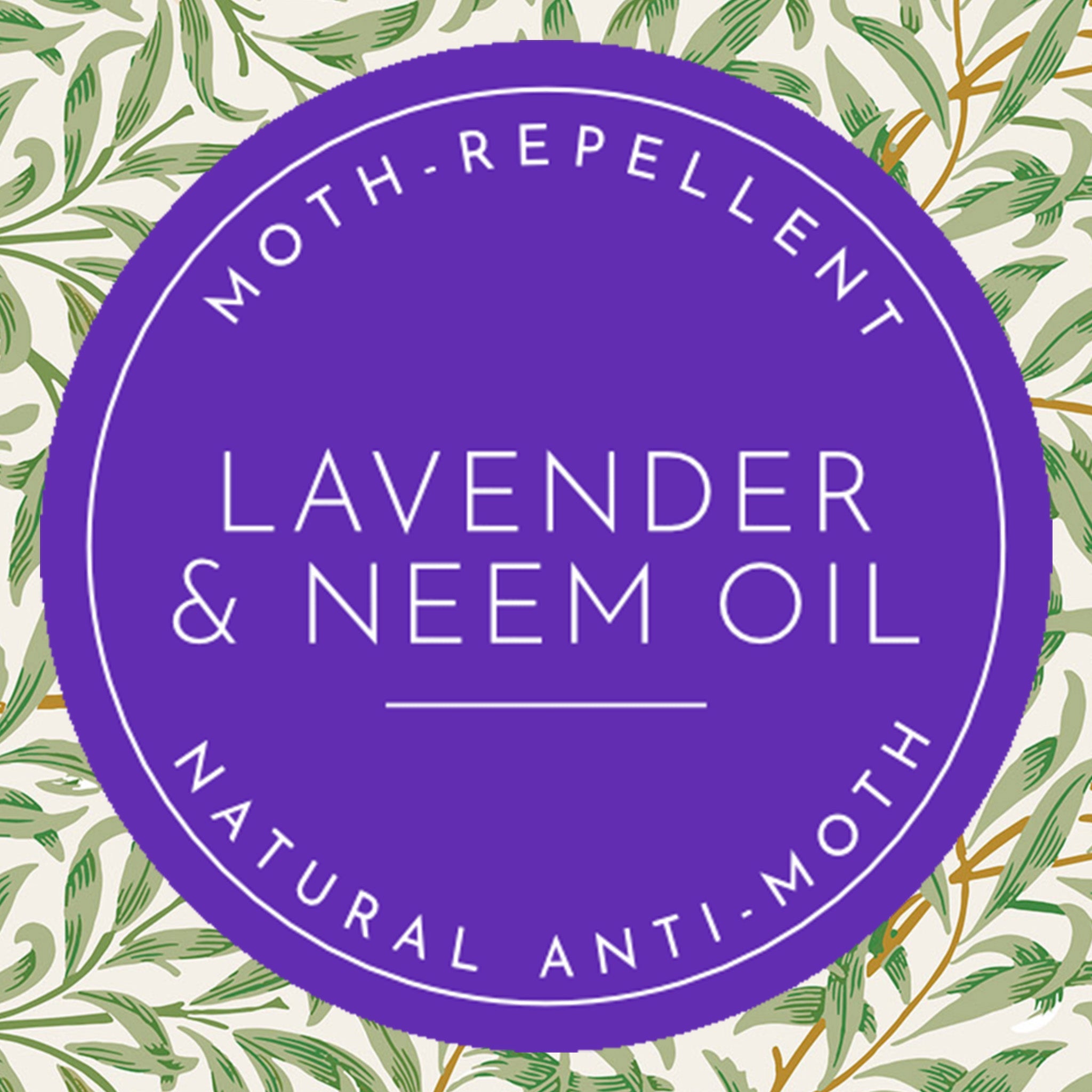 ANTI - MOTH | LAVENDER & NEEM OIL Wardrobe Freshener in a WILLIAM MORRIS Inspired WILLOW Design | PACK OF 2 - Wardrobe Freshener - The Master Herbalist
