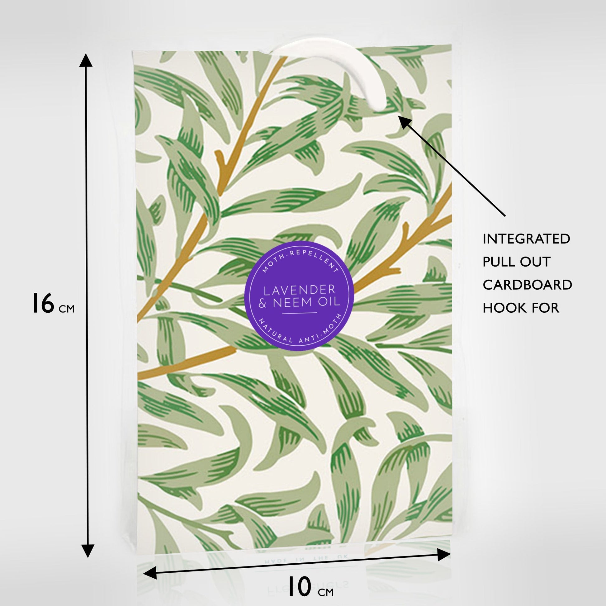 ANTI - MOTH | LAVENDER & NEEM OIL Wardrobe Freshener in a WILLIAM MORRIS Inspired WILLOW Design | PACK OF 2 - Wardrobe Freshener - The Master Herbalist