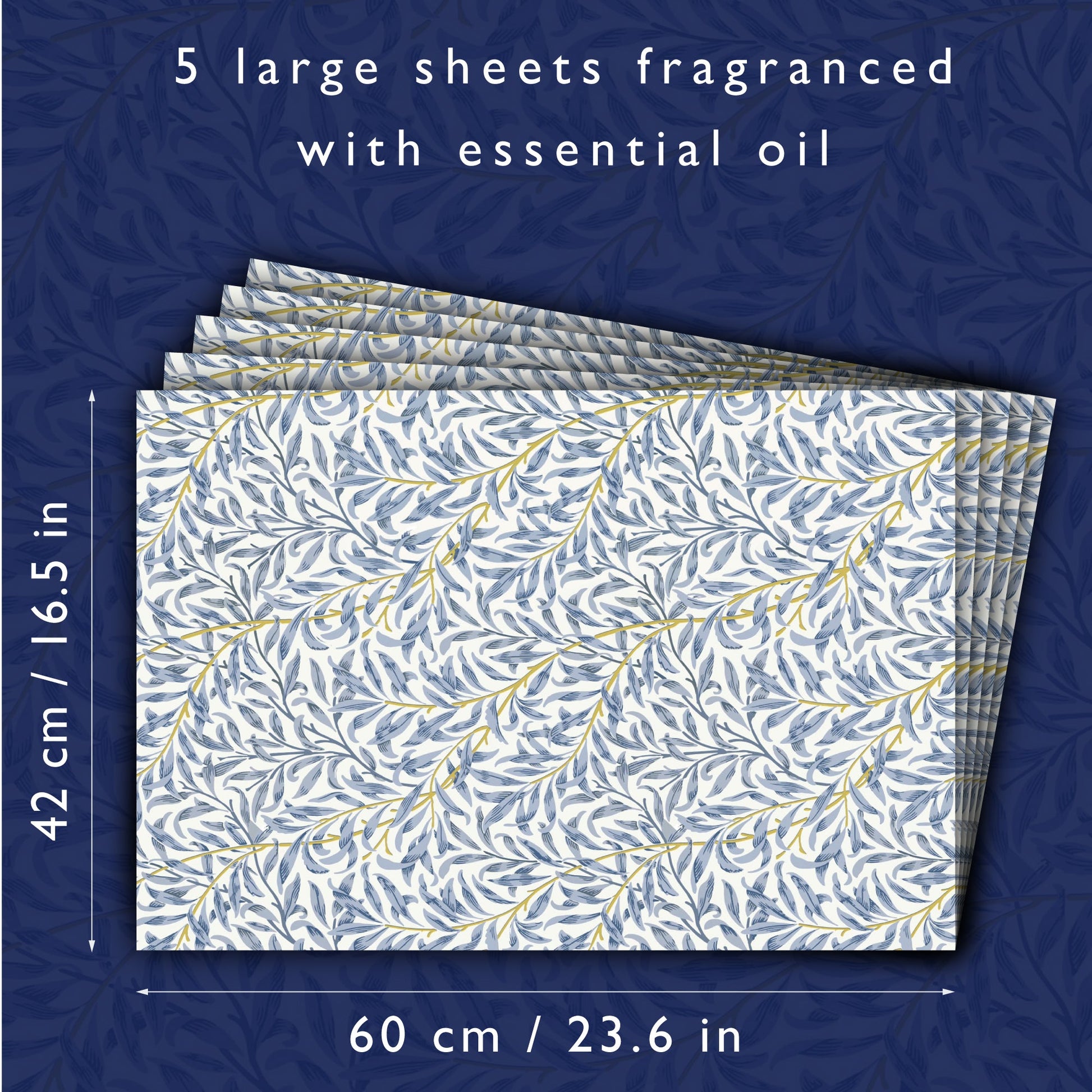 Blue WILLOW William Morris | Scented Drawer Liners in 2 Fragrances. - Scented Drawer Liners - The Master Herbalist