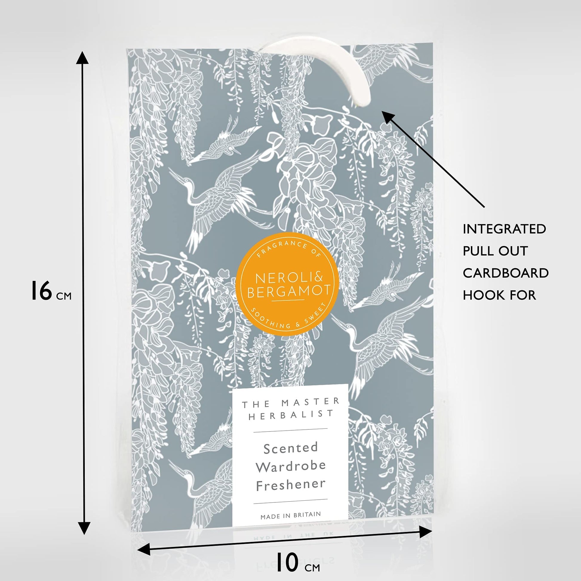 The Master Herbalist NEROLI & BERGAMOT Scented Wardrobe Freshener in a CLASSICAL HERON Pattern - Wardrobe Freshener - The Master Herbalist