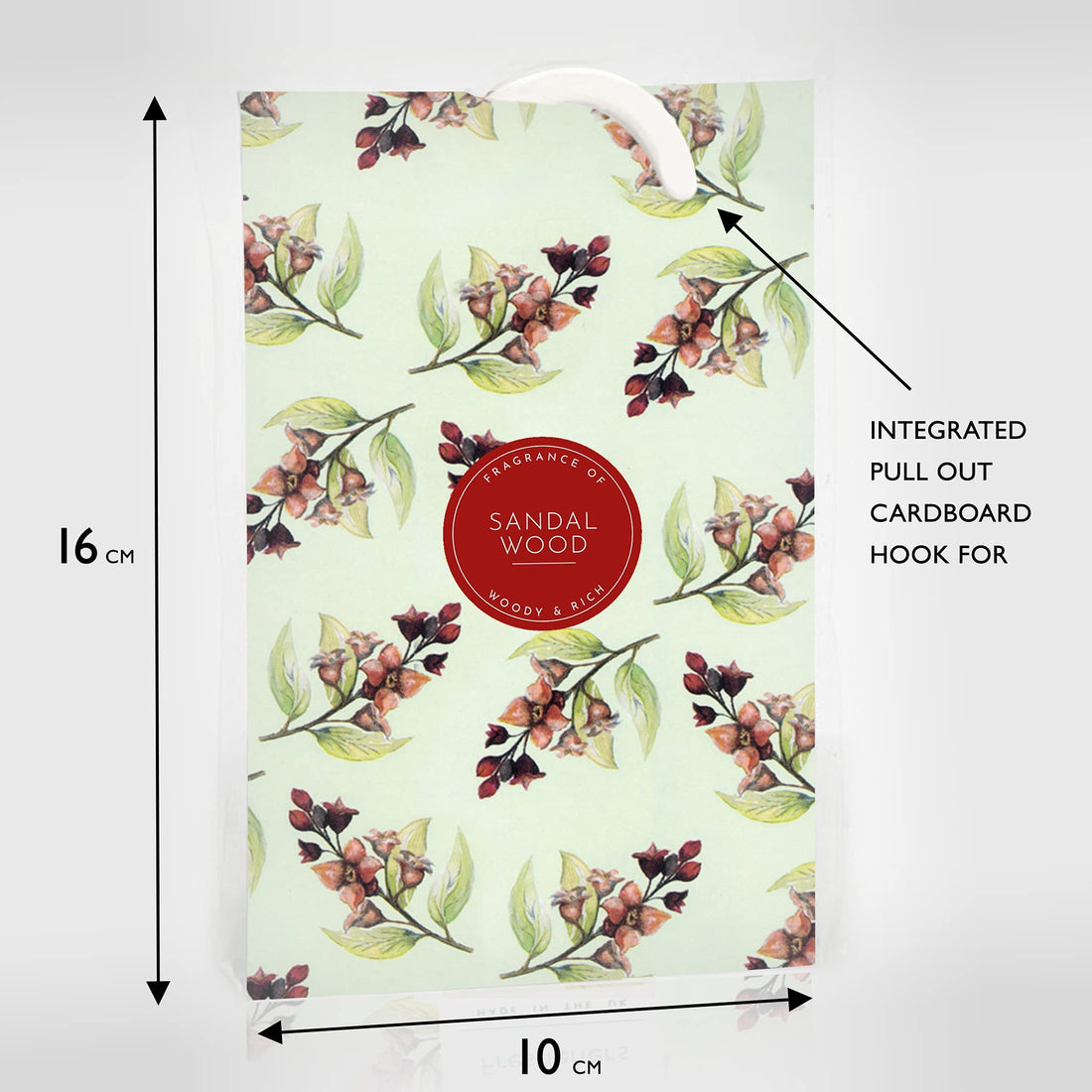 The Master Herbalist SANDALWOOD Scented Wardrobe Freshener in a floral SANDALWOOD Design Pack of 2 - Wardrobe Freshener - The Master Herbalist