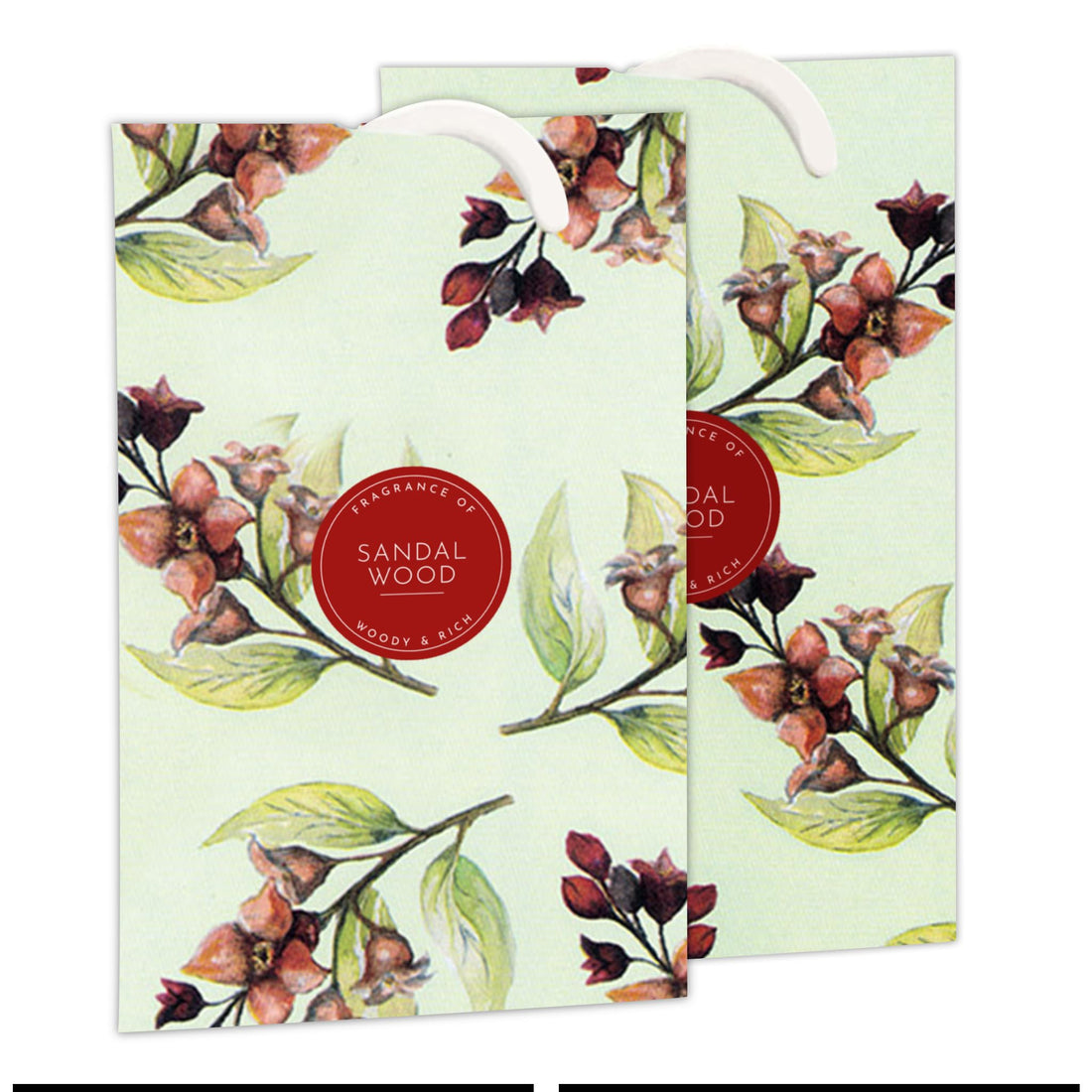 The Master Herbalist SANDALWOOD Scented Wardrobe Freshener in a floral SANDALWOOD Design Pack of 2 - Wardrobe Freshener - The Master Herbalist