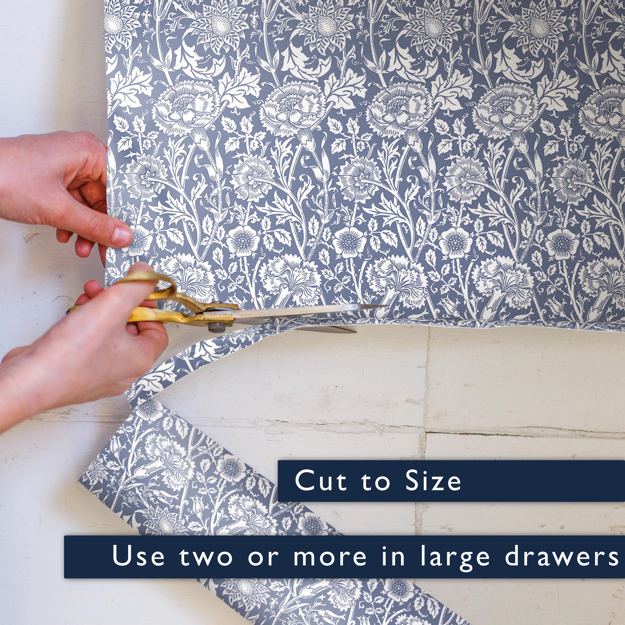 LAVENDER SCENTED Drawer Liners in BLUE William Morris Design