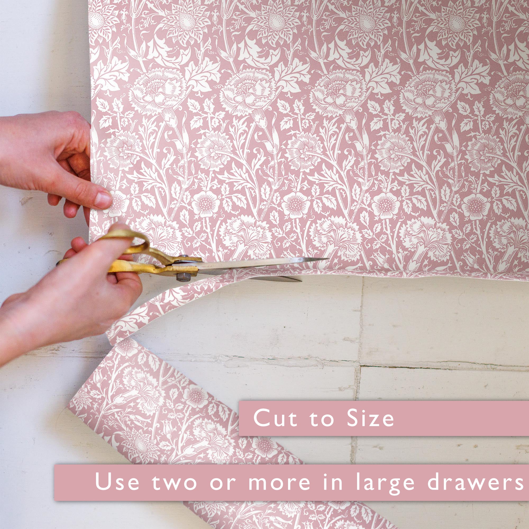 ROSE SCENTED Drawer Liners in PINK William Morris Design