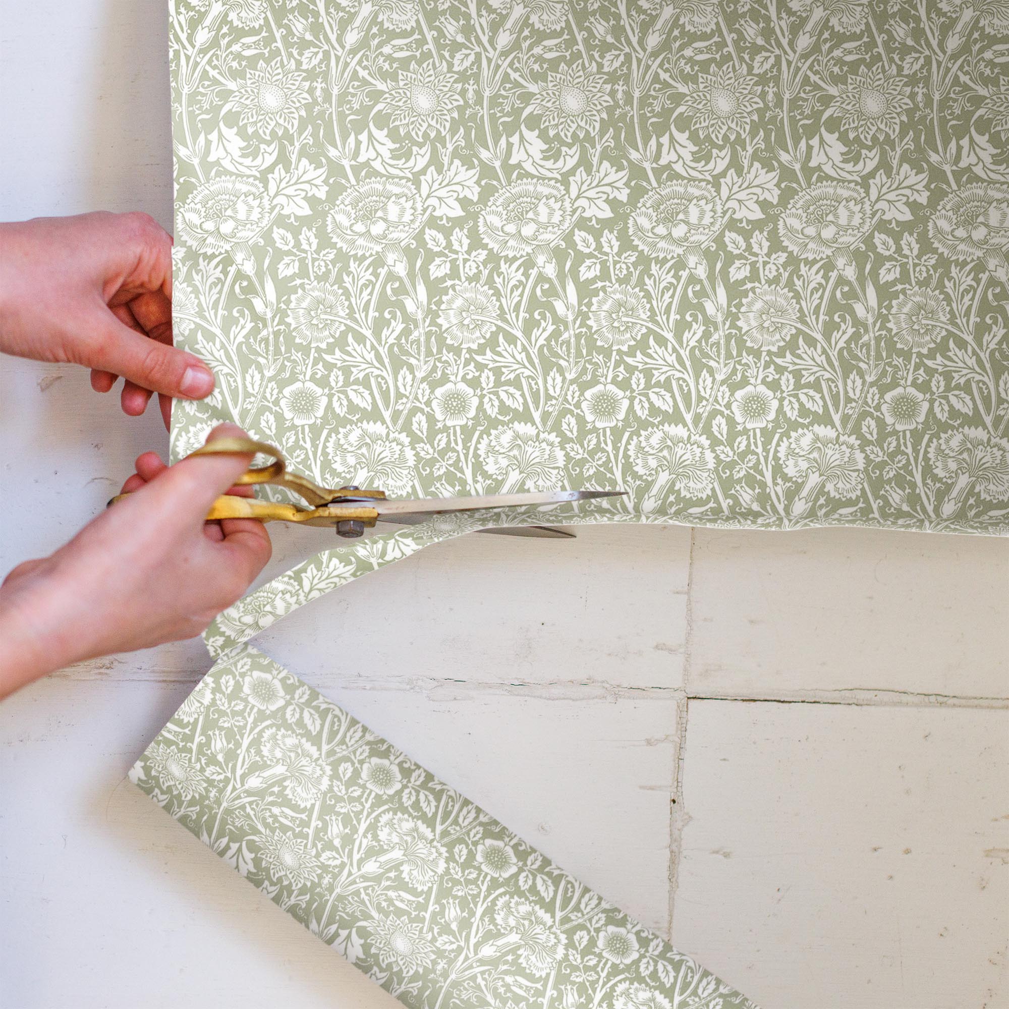 FRESH LINEN SCENTED Drawer Liners in SAGE GREEN William Morris Design - Scented Drawer Liners - The Master Herbalist