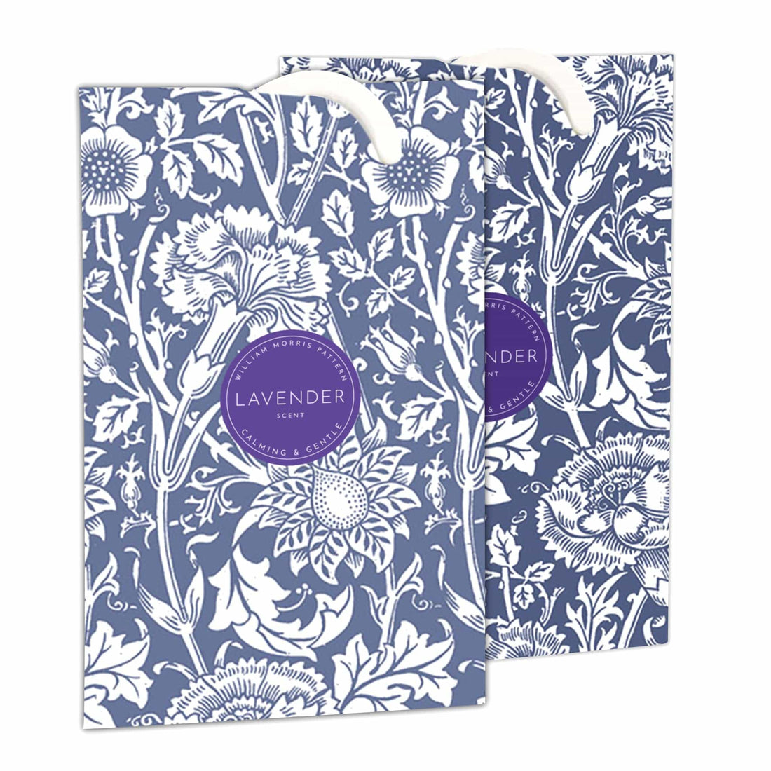LAVENDER Scented Wardrobe Freshener in a WILLIAM MORRIS Design in BLUE | Pack of 2 - Wardrobe Freshener - The Master Herbalist