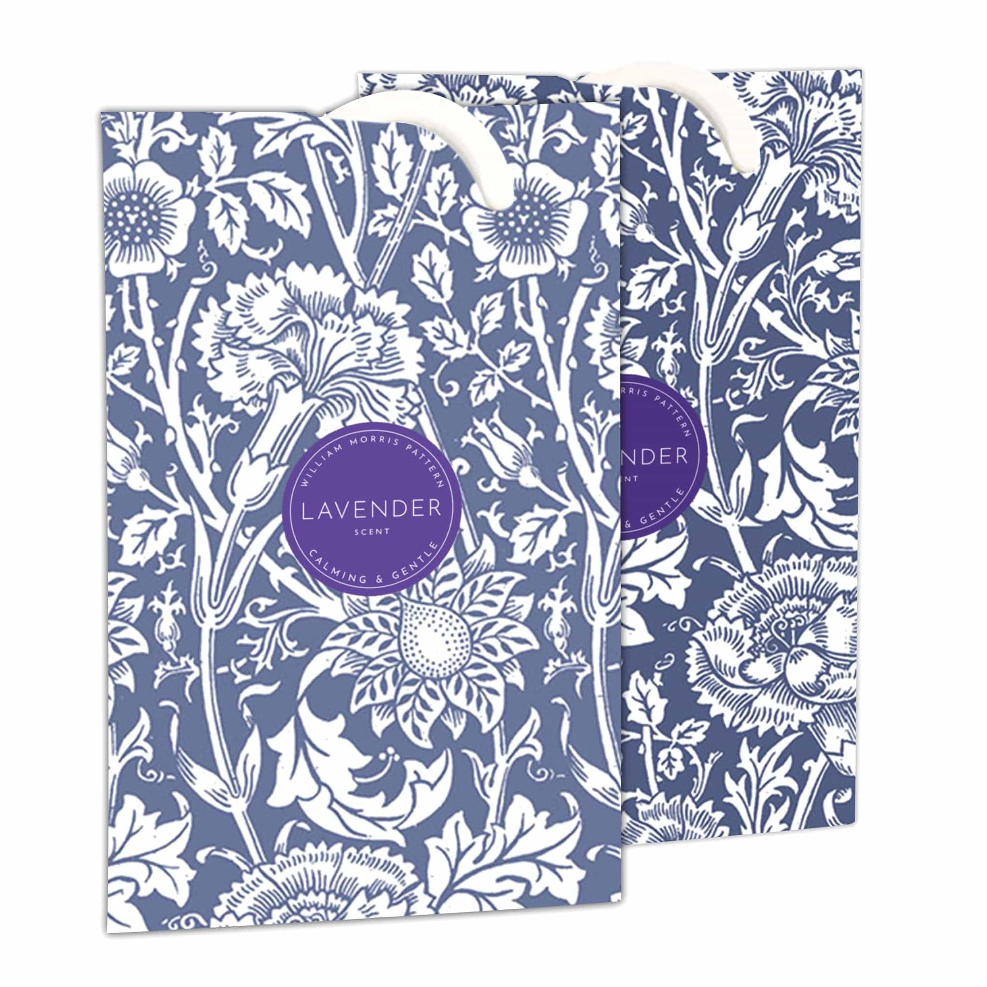 LAVENDER Scented Wardrobe Freshener in a WILLIAM MORRIS Design in BLUE | Pack of 2 - Wardrobe Freshener - The Master Herbalist