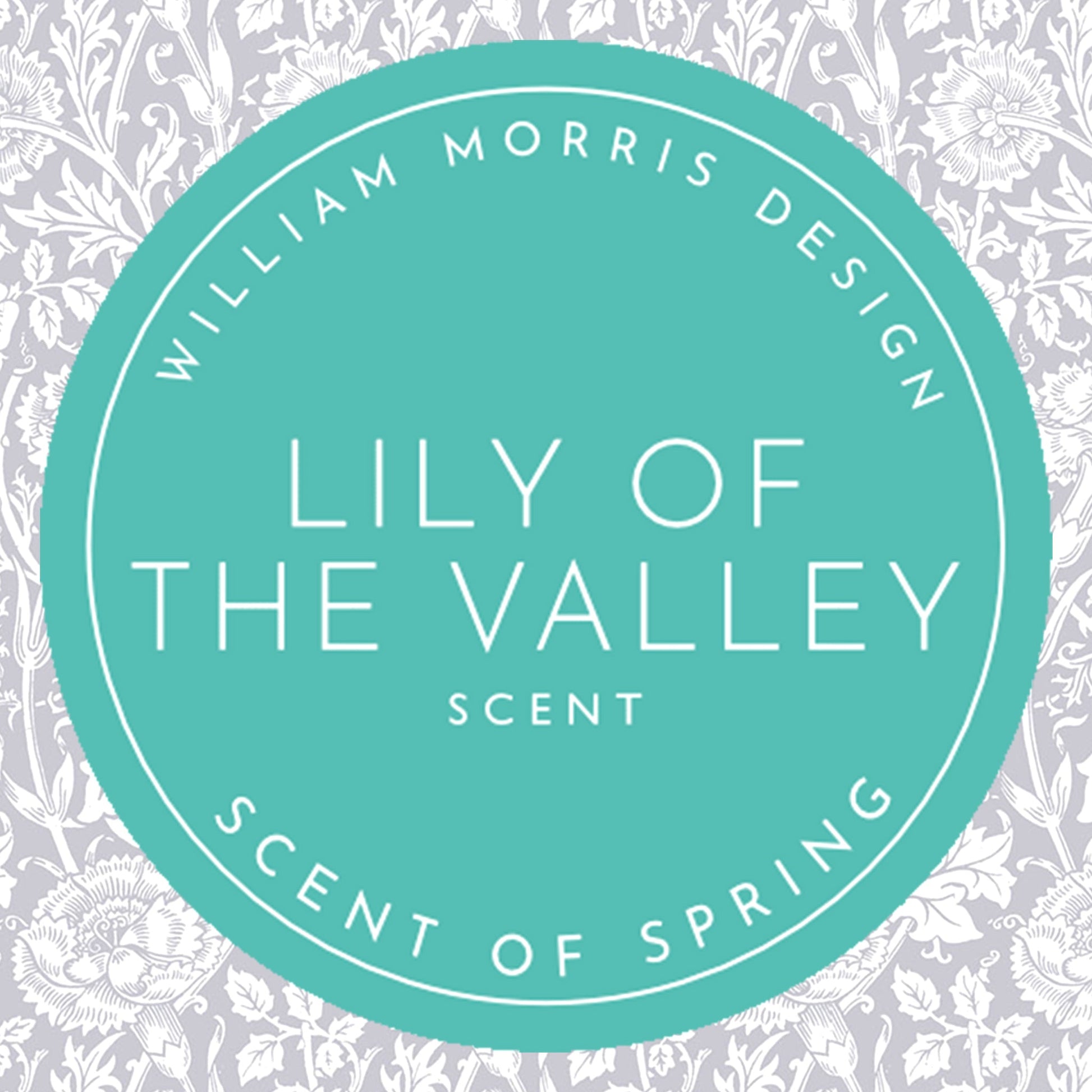 LILY OF THE VALLEY Scented Wardrobe Freshener in a WILLIAM MORRIS Design in GREY | Pack of 2 - Wardrobe Freshener - The Master Herbalist