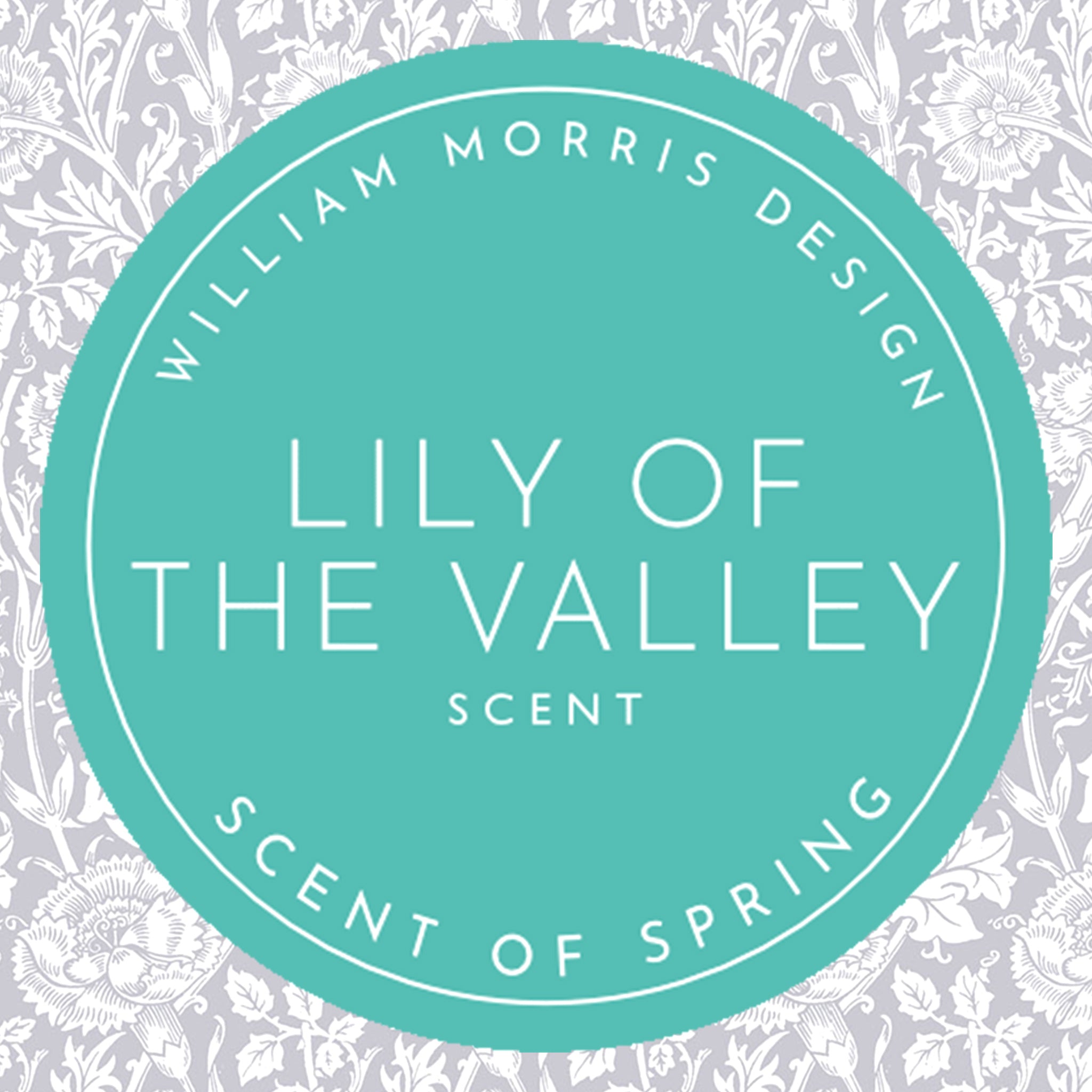 LILY OF THE VALLEY Scented Wardrobe Freshener in a WILLIAM MORRIS Design in GREY | Pack of 2 - Wardrobe Freshener - The Master Herbalist