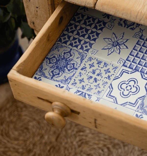 NEROLI & YLANG YLANG Scented Drawer Liners with a Portuguese Tile Pattern - Scented Drawer Liners - The Master Herbalist