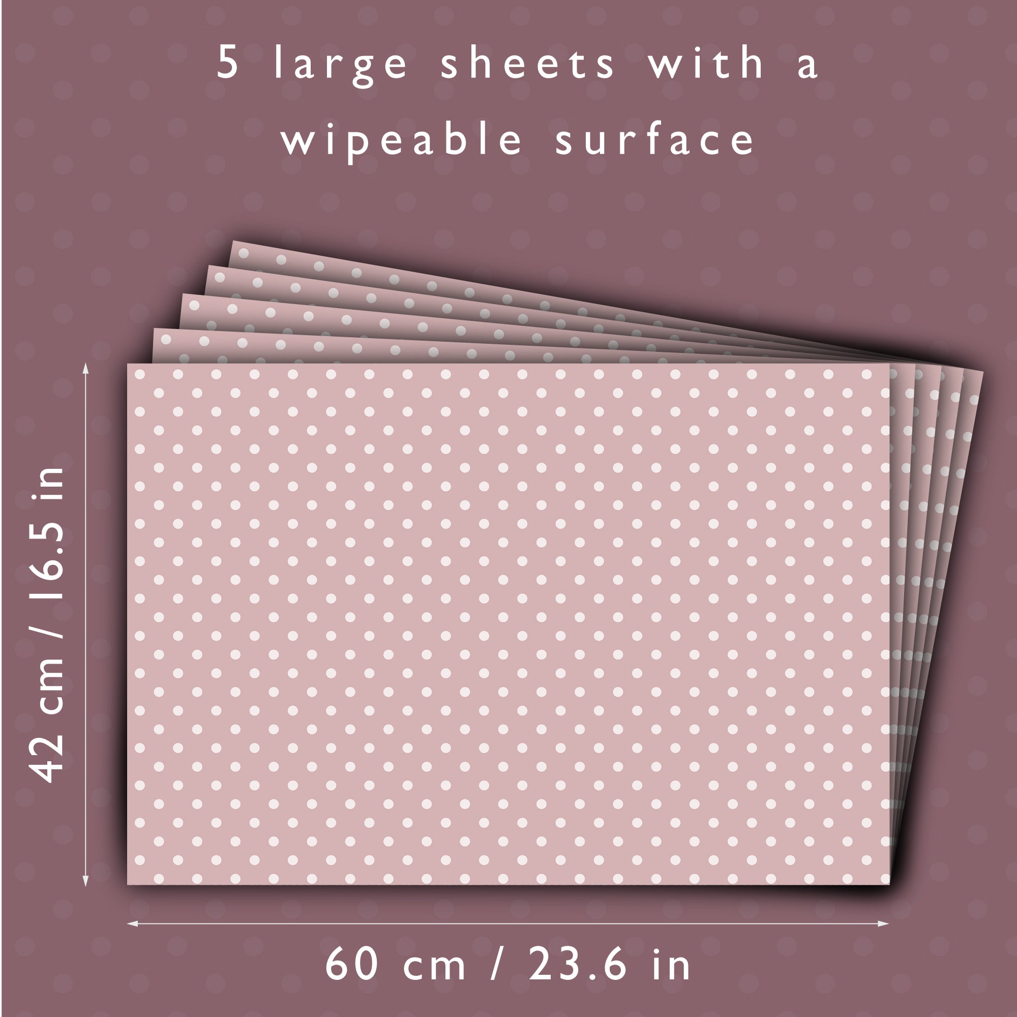 PINK POLKA DOT Wipe Clean & Unscented Drawer Liners