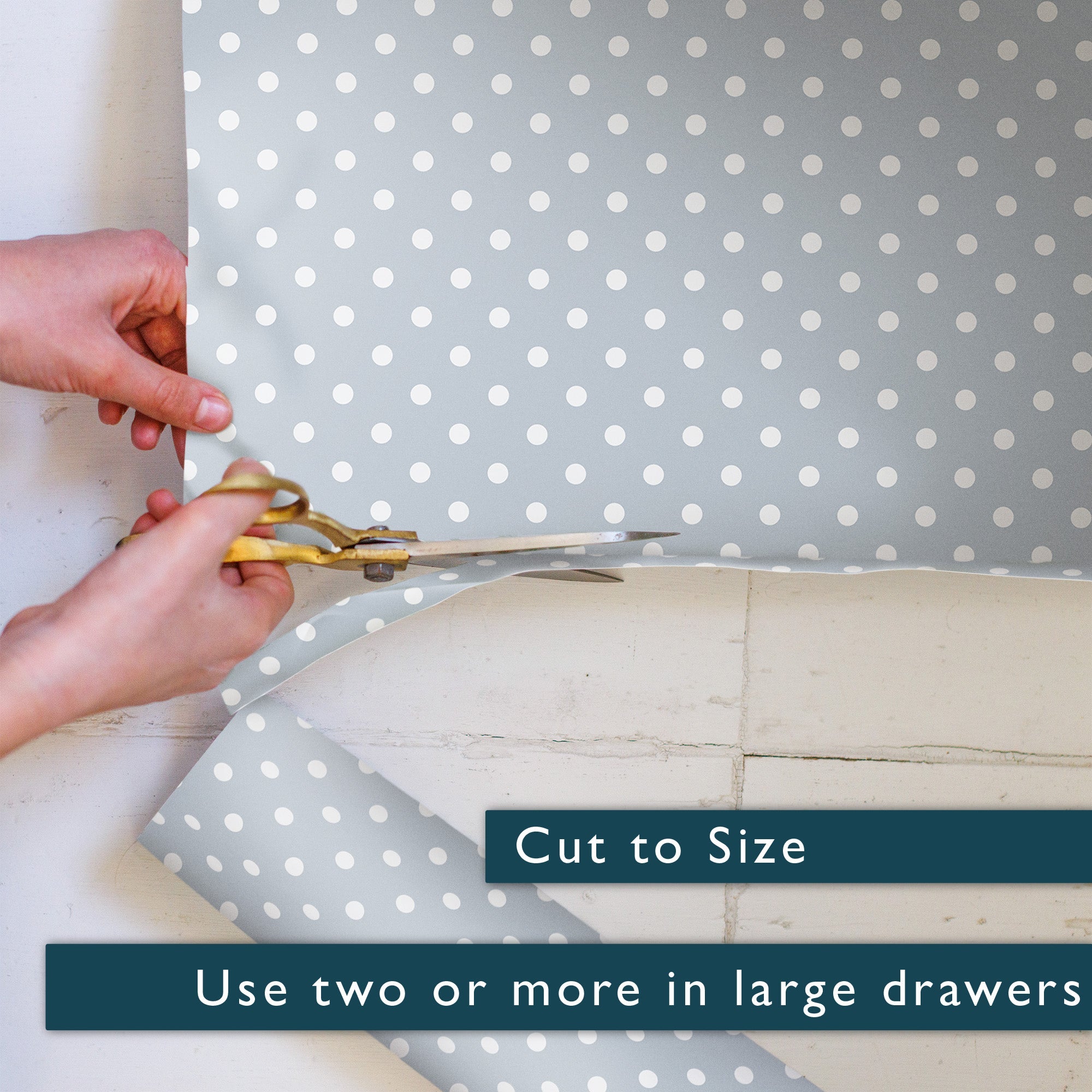 COOK'S BLUE POLKA DOT Wipe Clean & Unscented Drawer Liners - Wipe Clean Drawer Liners - The Master Herbalist