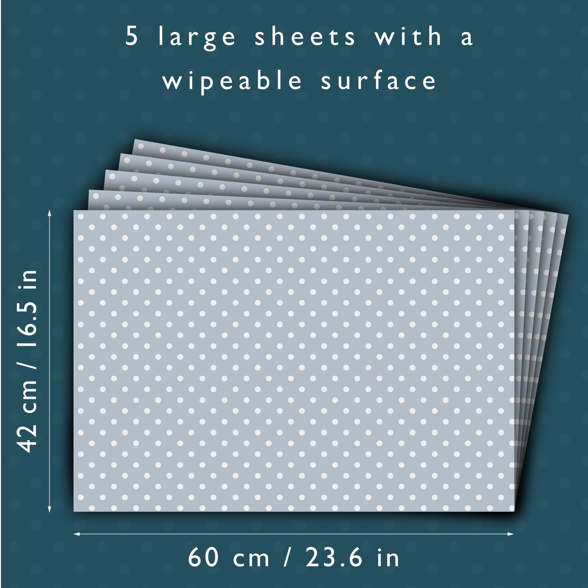 COOK'S BLUE POLKA DOT Wipe Clean & Unscented Drawer Liners - Wipe Clean Drawer Liners - The Master Herbalist