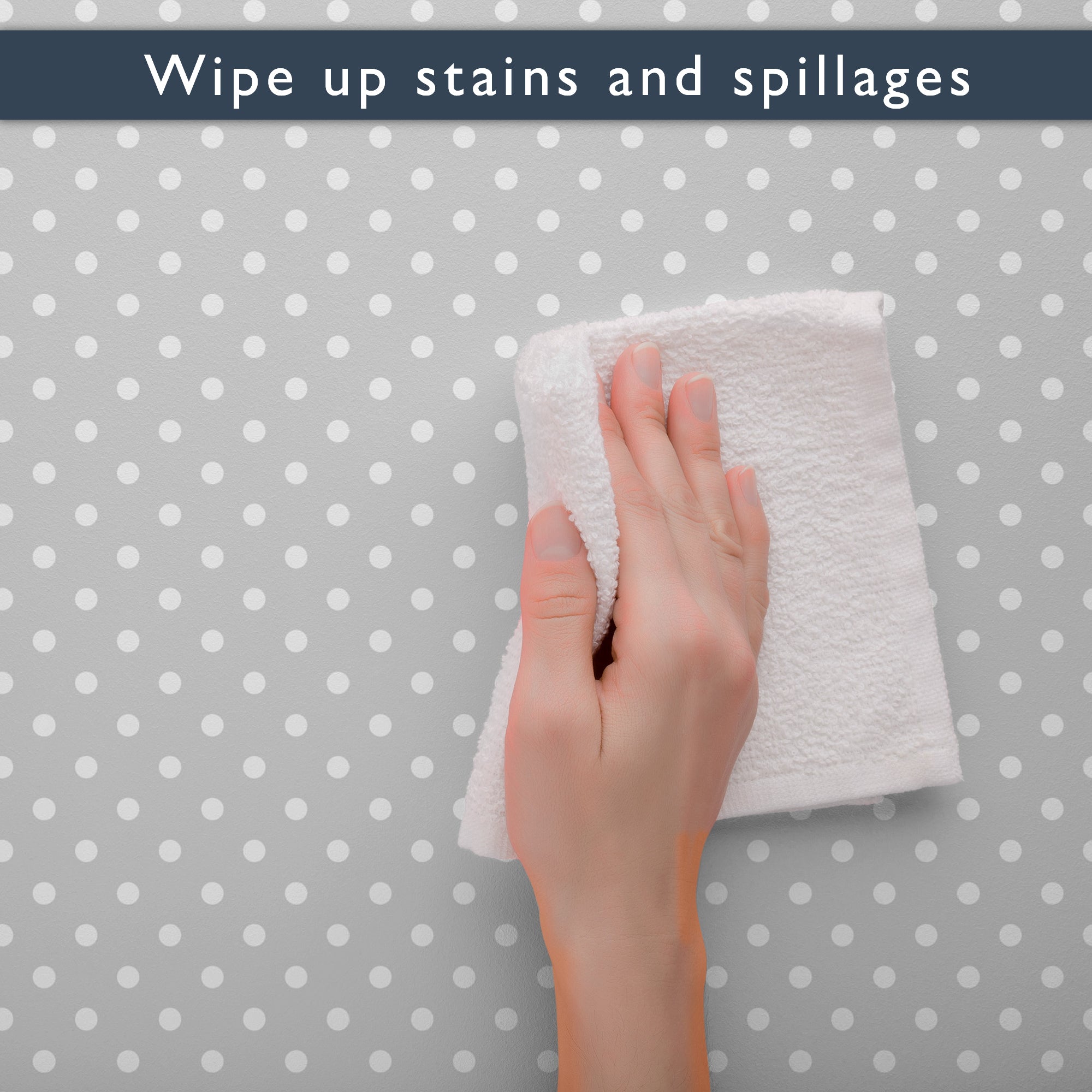 SOFT GREY POLKA DOT Wipe Clean & Unscented Drawer Liners