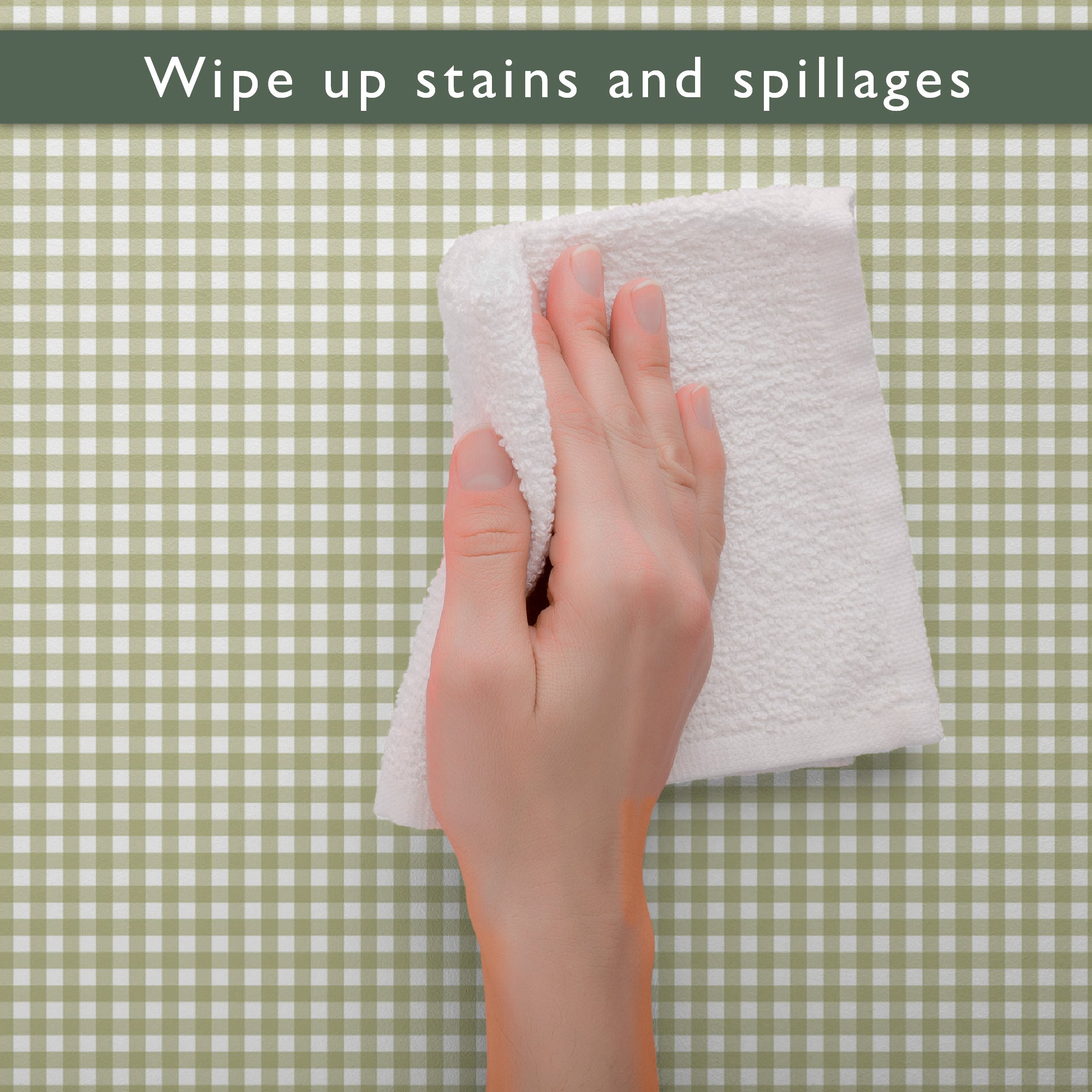SAGE GREEN GINGHAM Wipe Clean & Unscented Drawer Liners
