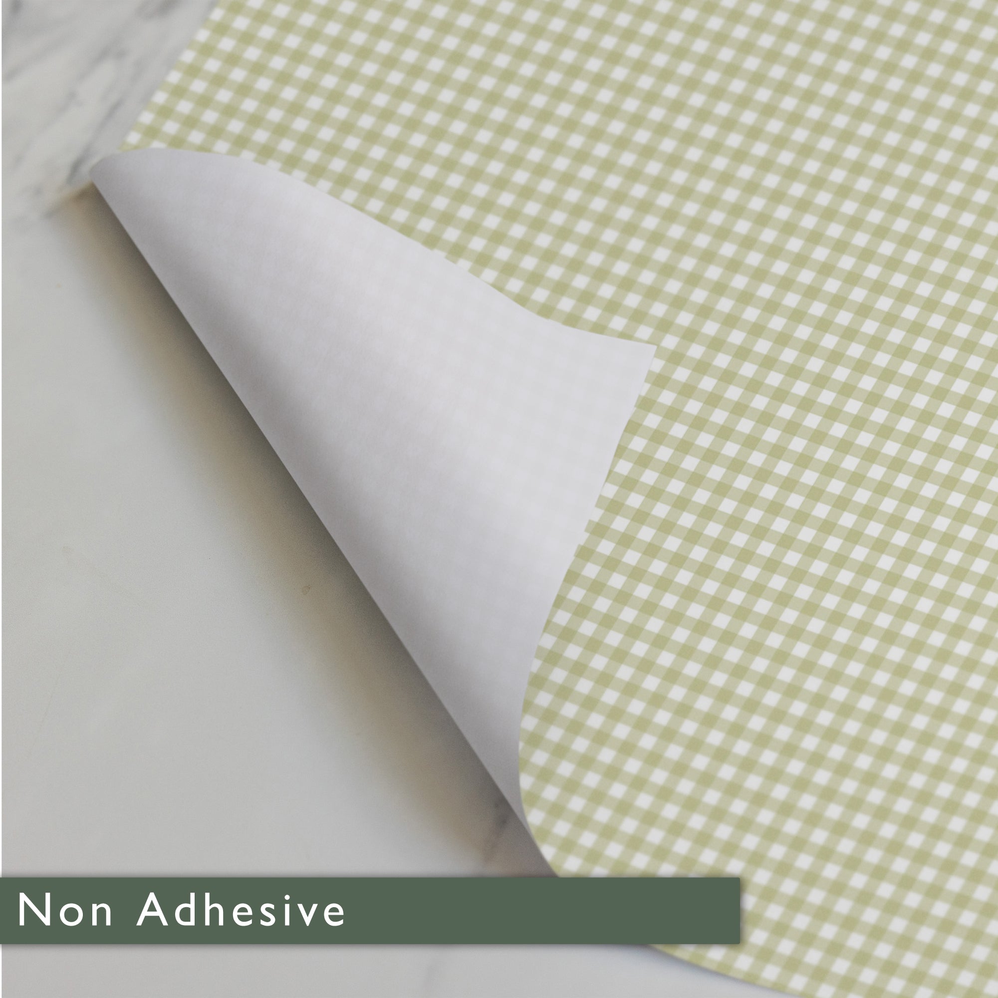 SAGE GREEN GINGHAM Wipe Clean & Unscented Drawer Liners