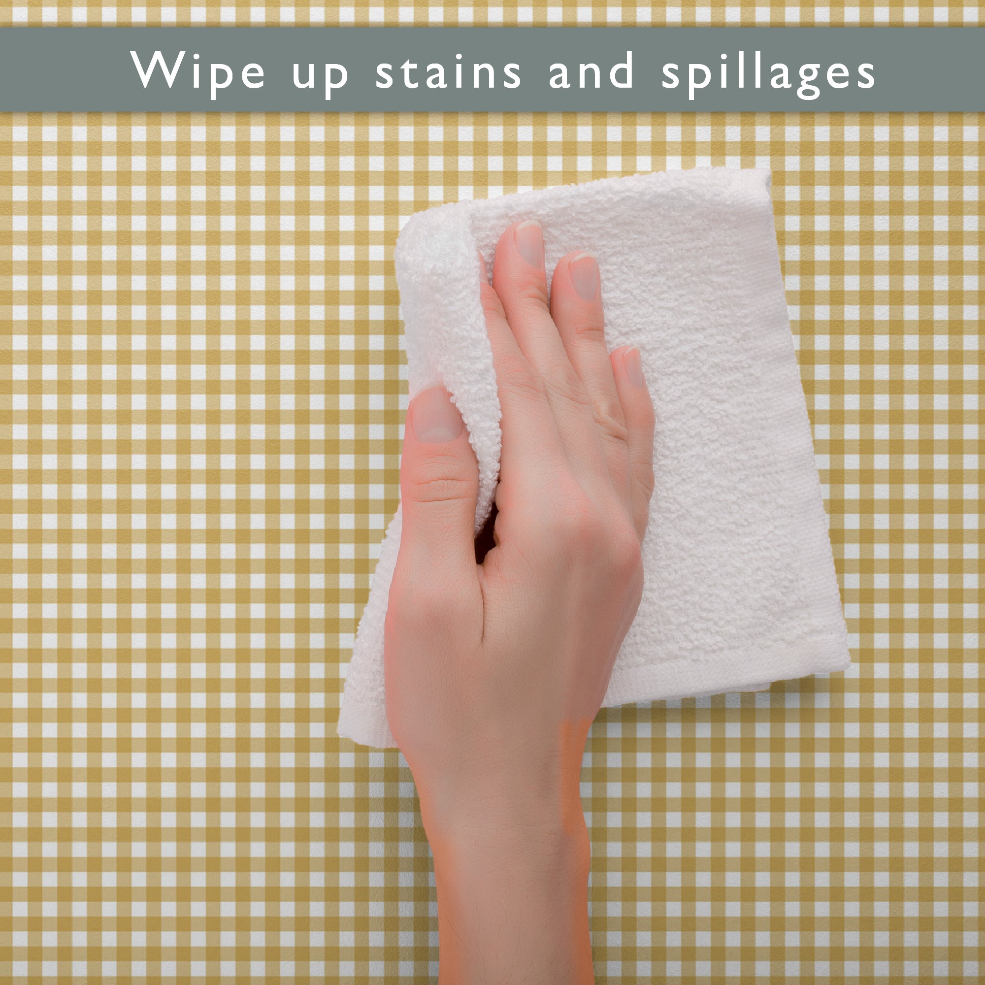 BARLEY GINGHAM Wipe Clean & Unscented Drawer Liners