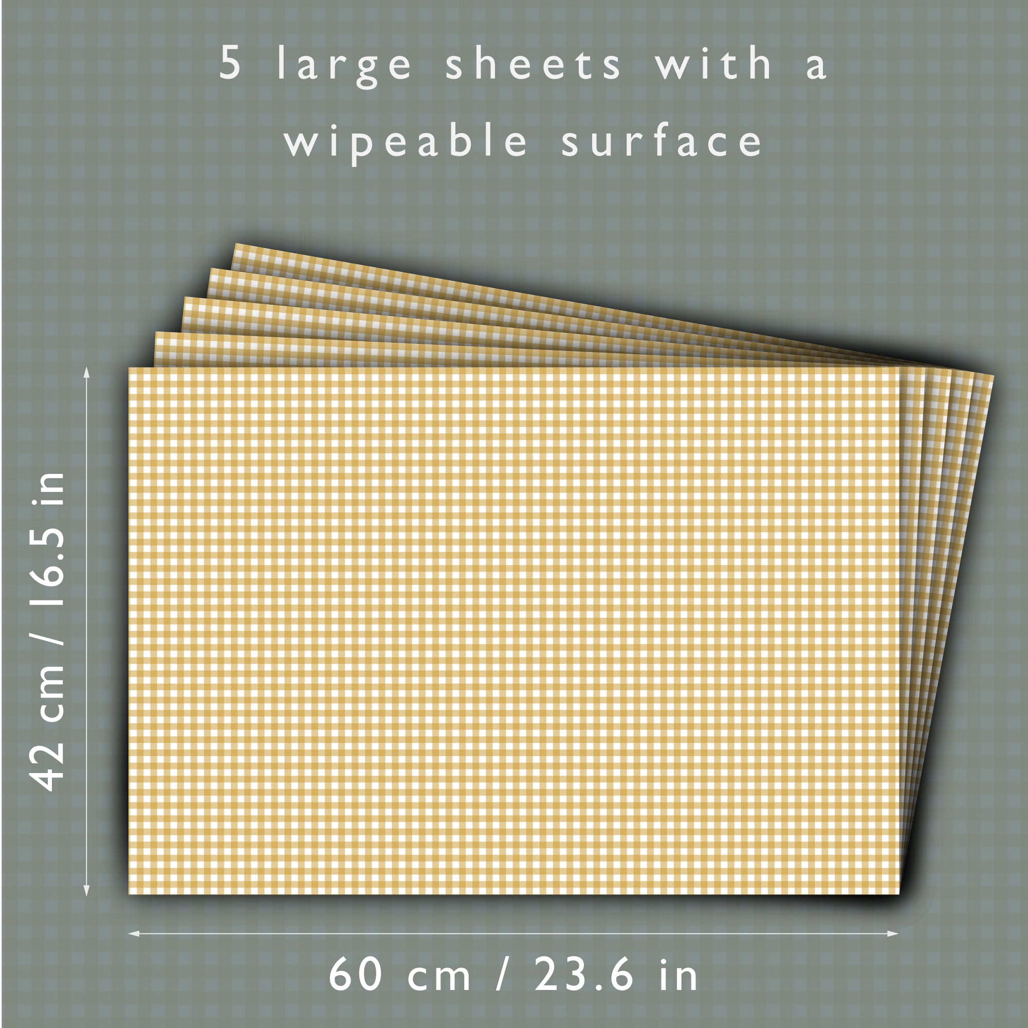 BARLEY GINGHAM Wipe Clean & Unscented Drawer Liners