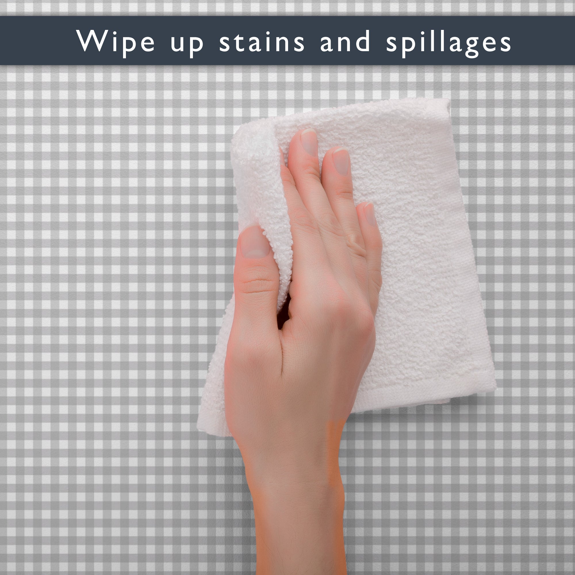 SOFT GREY GINGHAM Wipe Clean & Unscented Drawer Liners