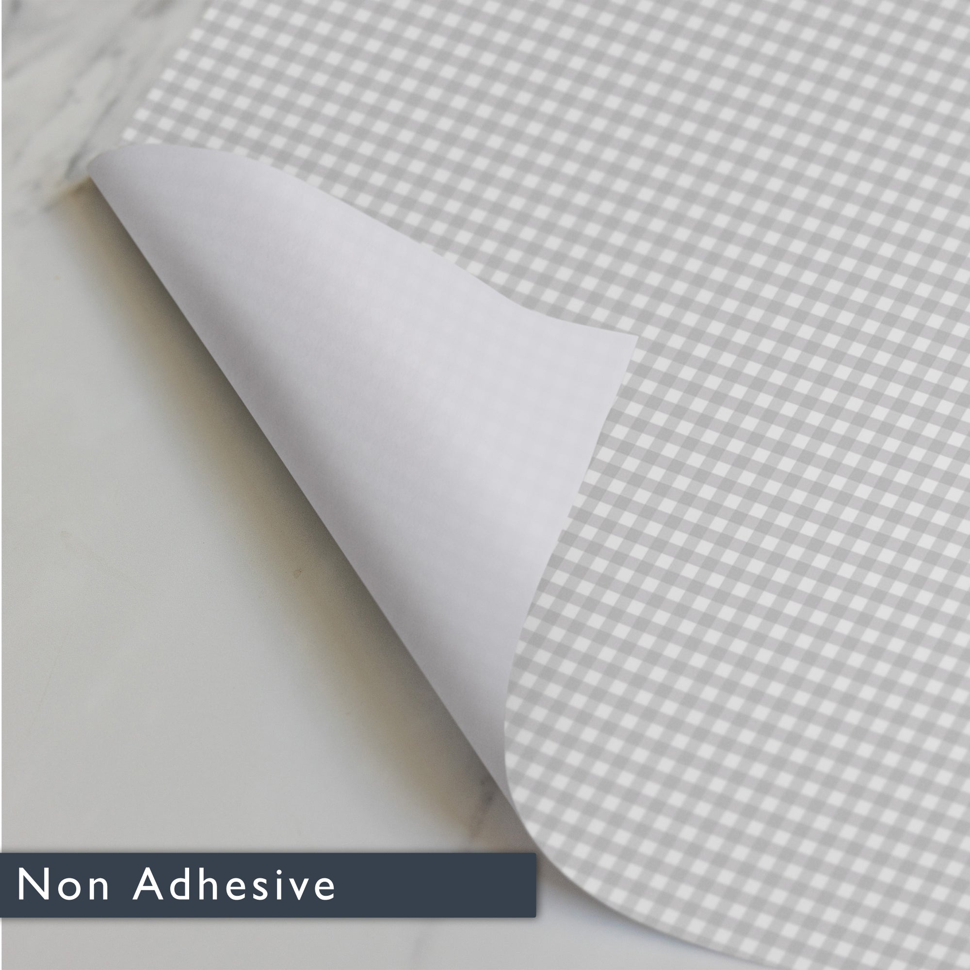 SOFT GREY GINGHAM Wipe Clean & Unscented Drawer Liners
