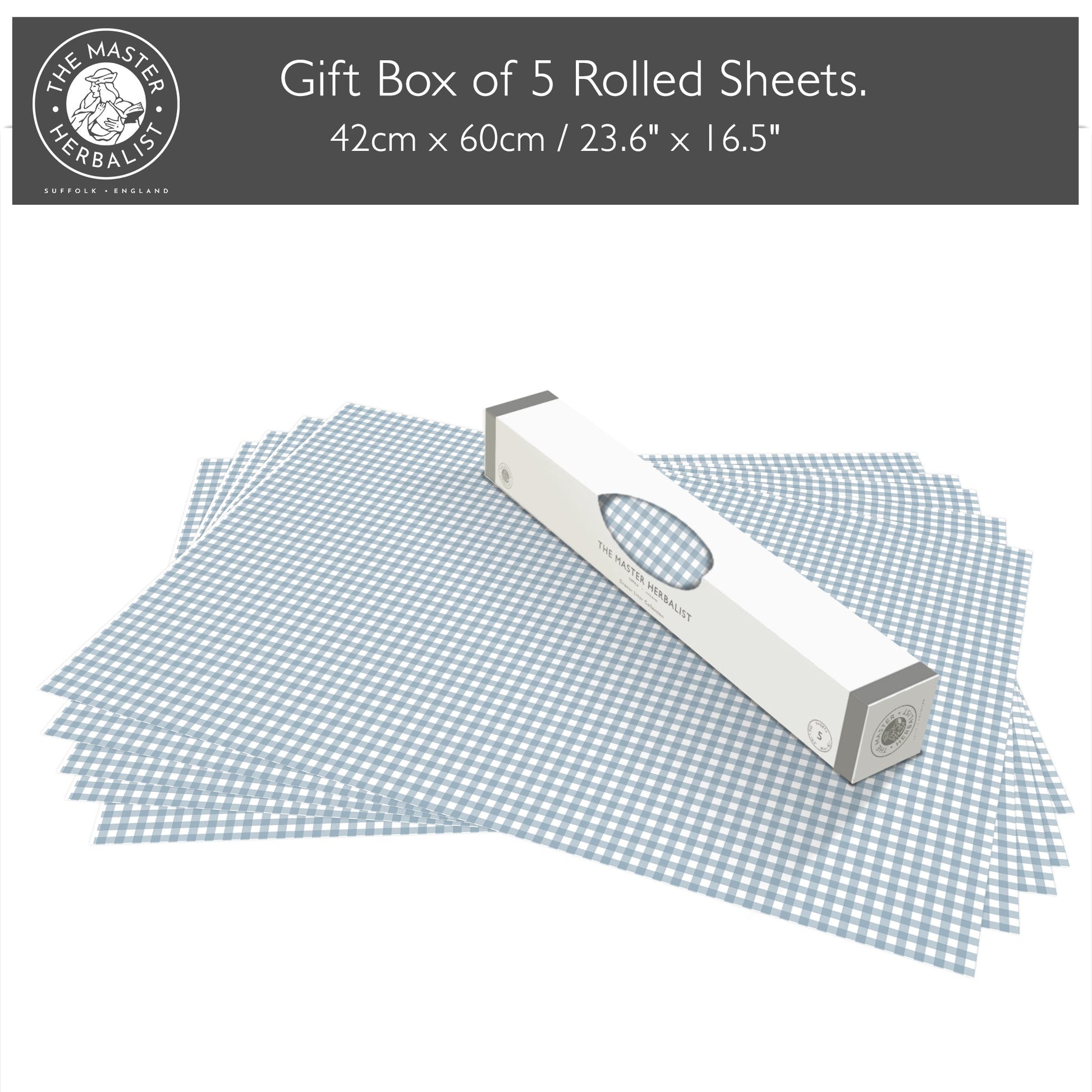 FRESH LINEN SCENTED Drawer Liners in DUCK EGG Blue GINGHAM - Scented Drawer Liners - The Master Herbalist