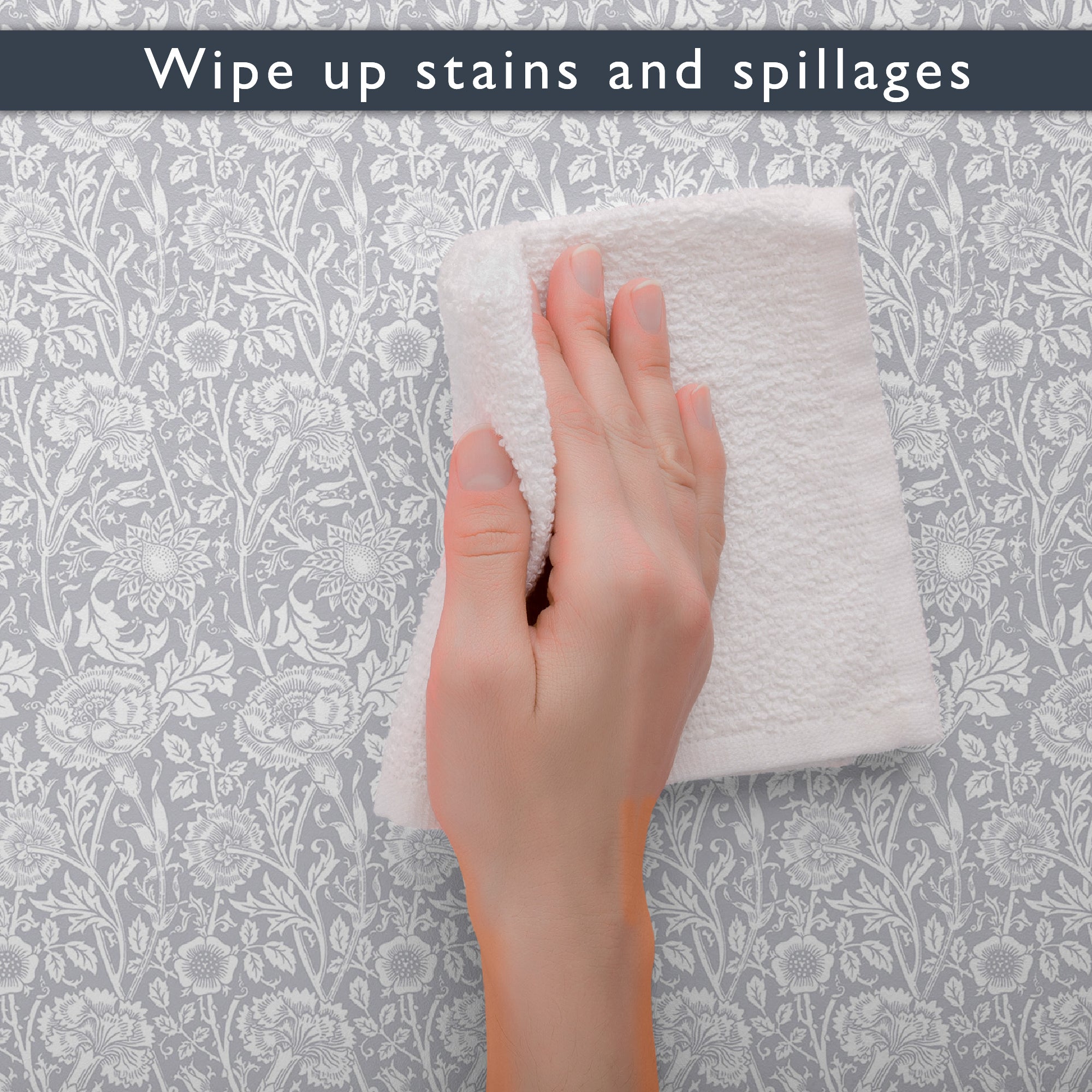 SOFT GREY William Morris Wipe Clean & Unscented Drawer Liners