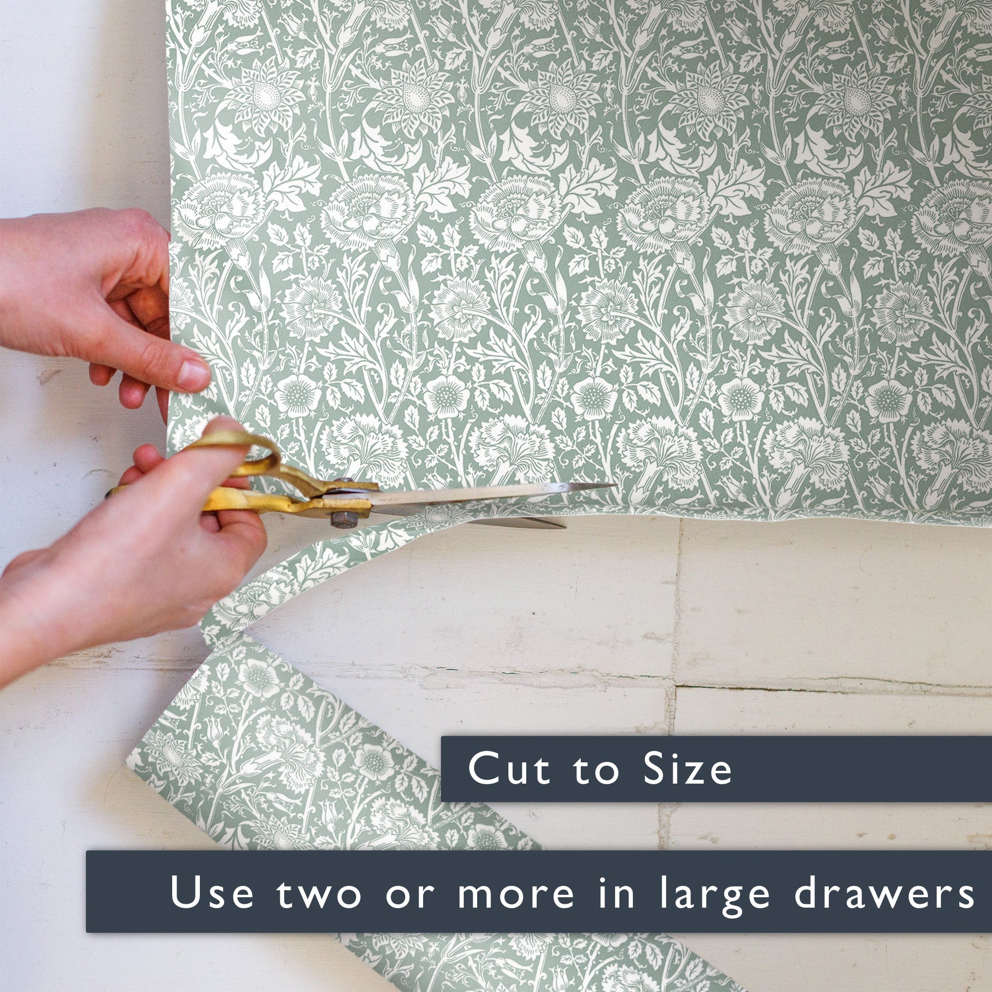 DUCK EGG BLUE William Morris Wipe Clean & Unscented Drawer Liners - Wipe Clean Drawer Liners - The Master Herbalist