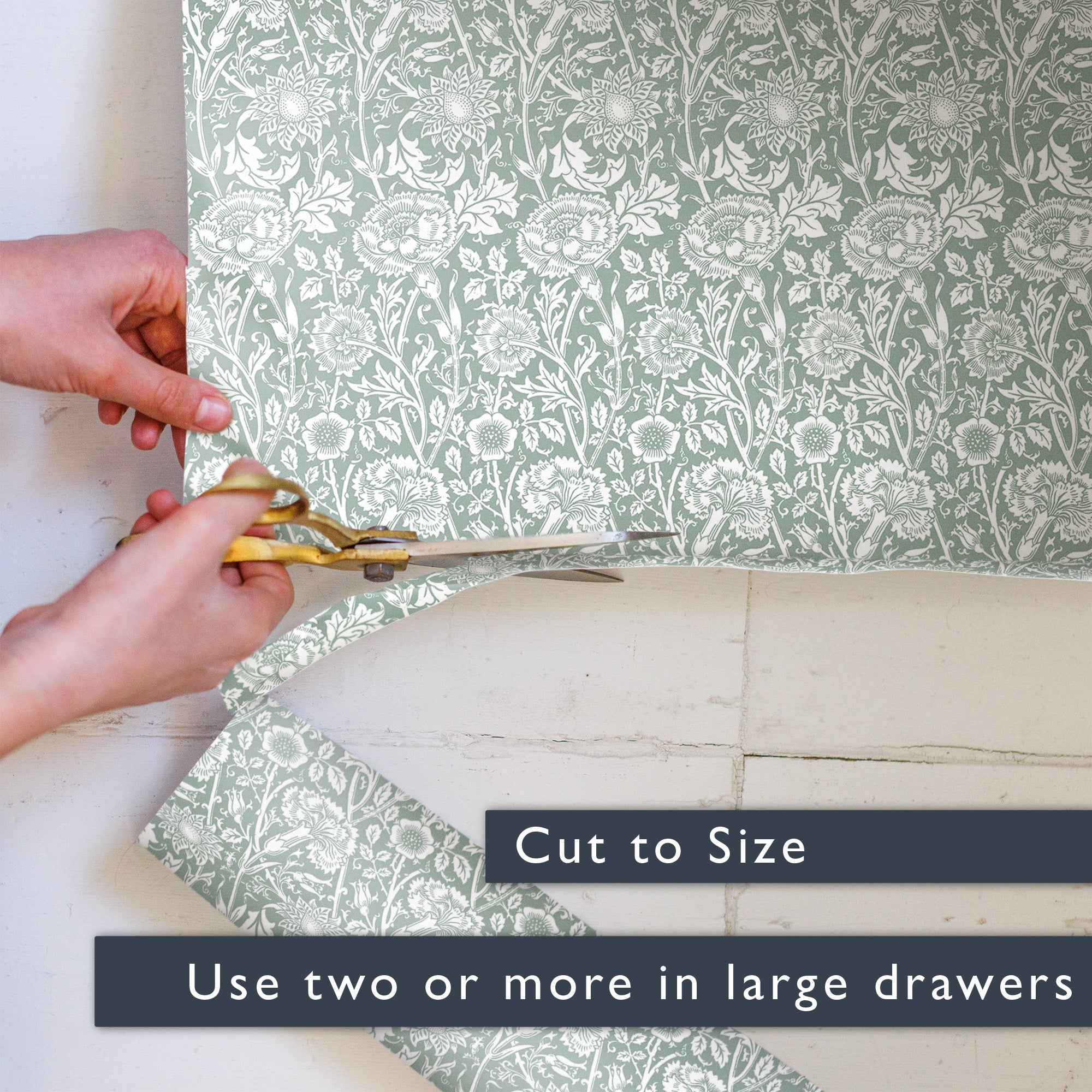 DUCK EGG BLUE William Morris Wipe Clean & Unscented Drawer Liners - Wipe Clean Drawer Liners - The Master Herbalist