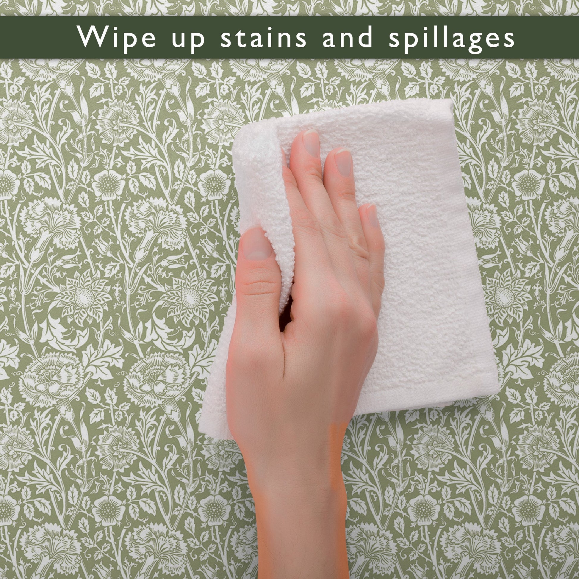 SAGE GREEN William Morris Wipe Clean & Unscented Drawer Liners - Wipe Clean Drawer Liners - The Master Herbalist