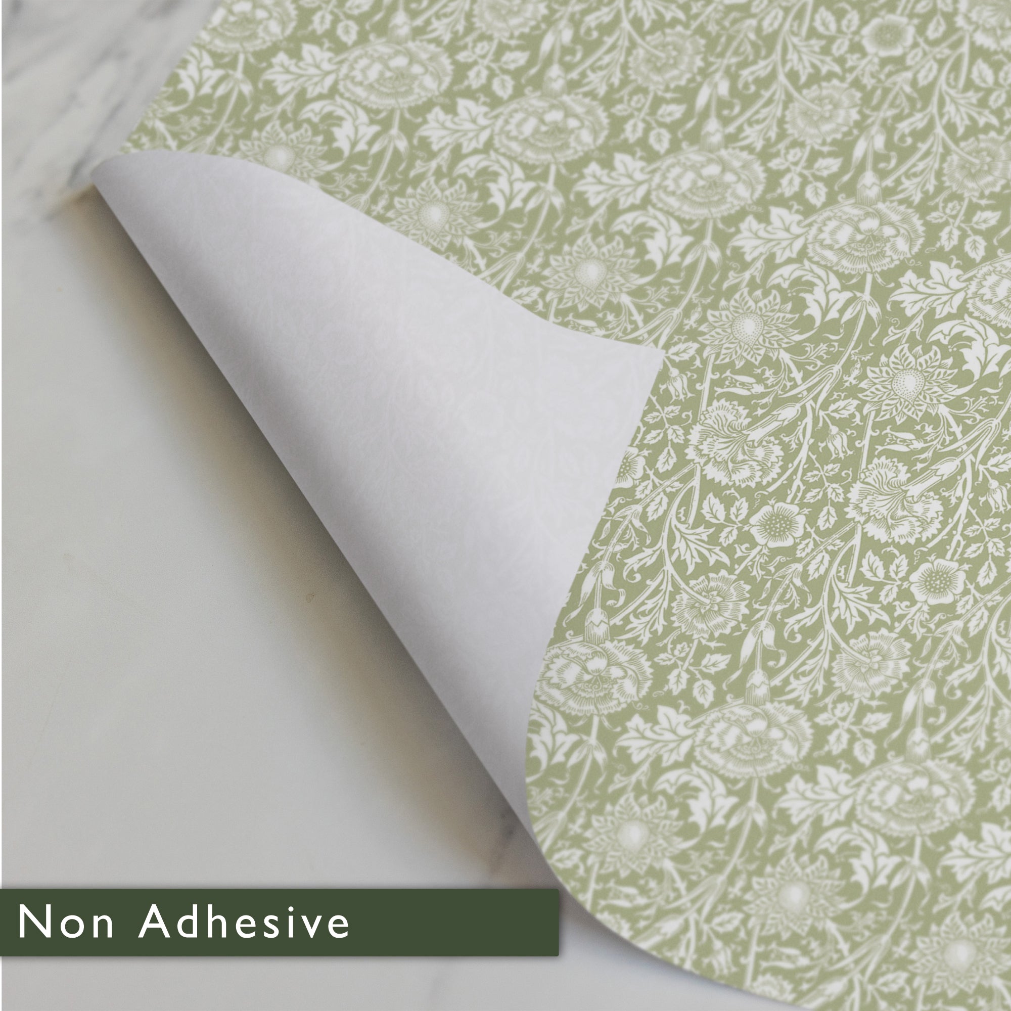 SAGE GREEN William Morris Wipe Clean & Unscented Drawer Liners - Wipe Clean Drawer Liners - The Master Herbalist