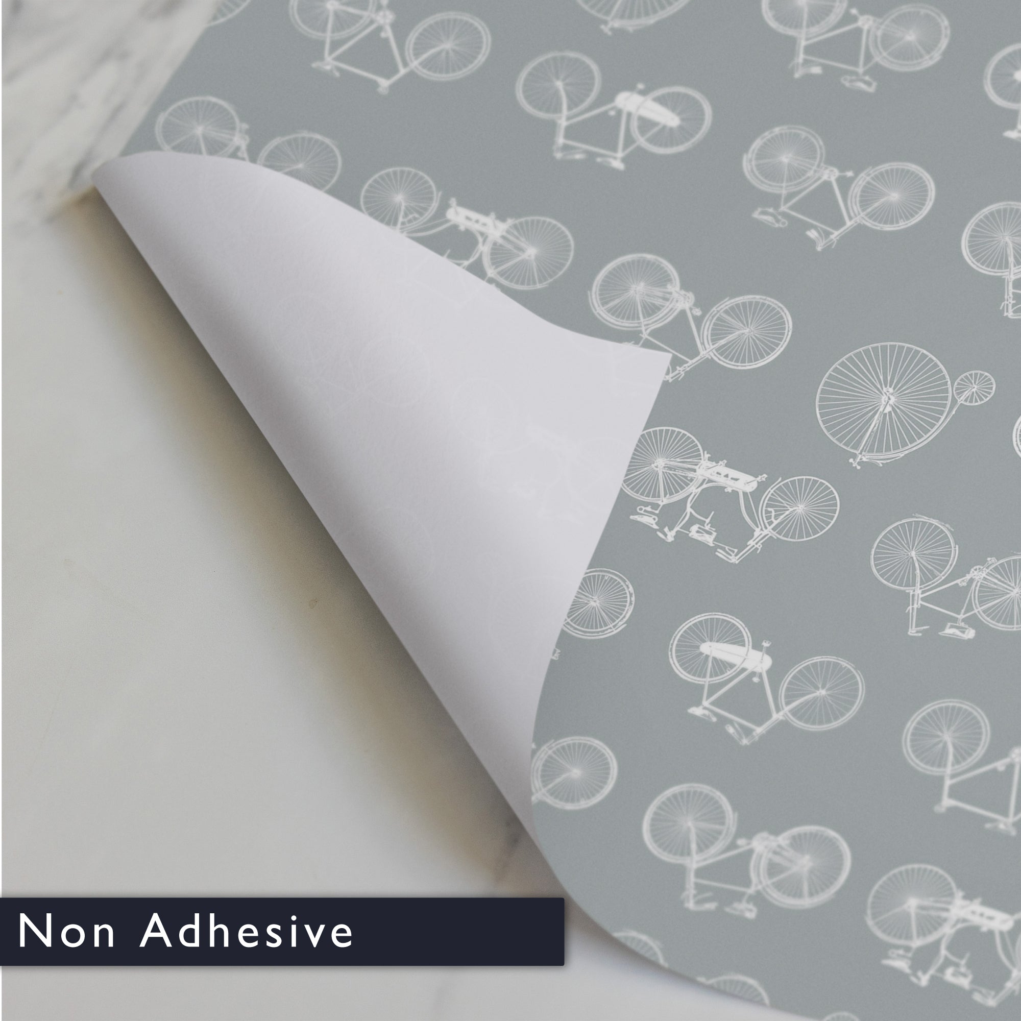 BICYCLE Design on DUSK BLUE Wipe Clean & Unscented Drawer Liners