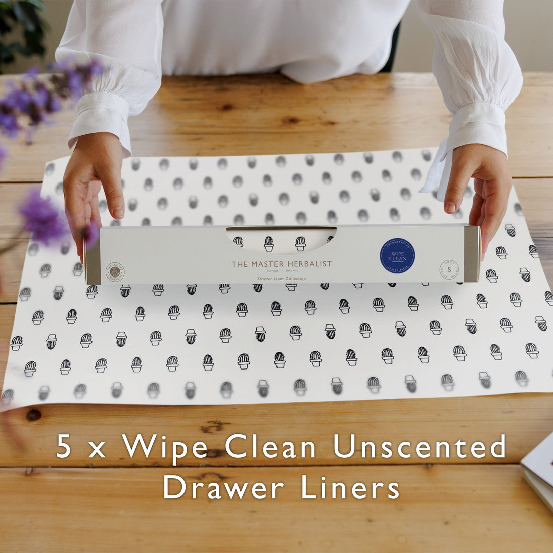 CACTUS Wipe Clean & Unscented Drawer Liners - Wipe Clean Drawer Liners - The Master Herbalist