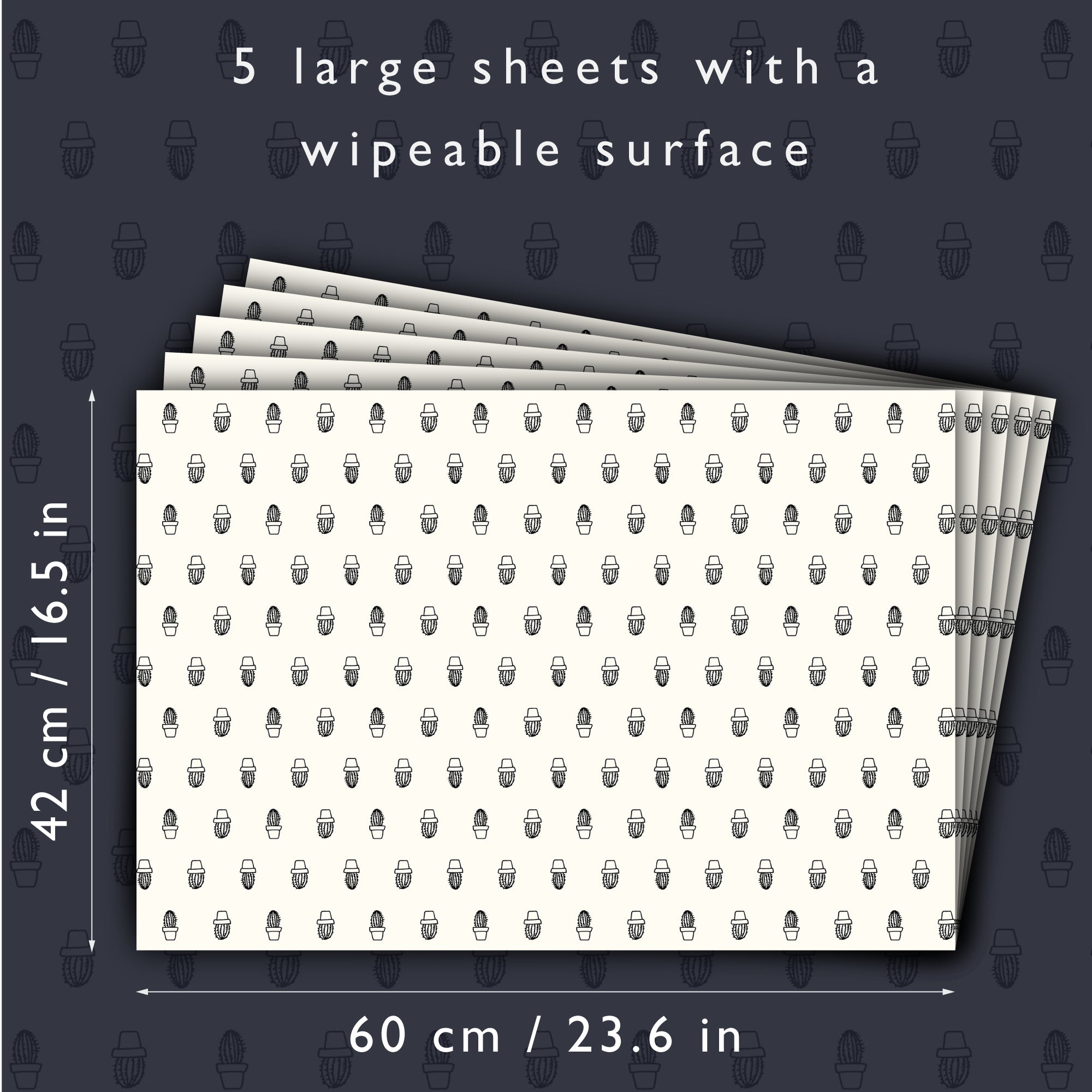 CACTUS Wipe Clean & Unscented Drawer Liners