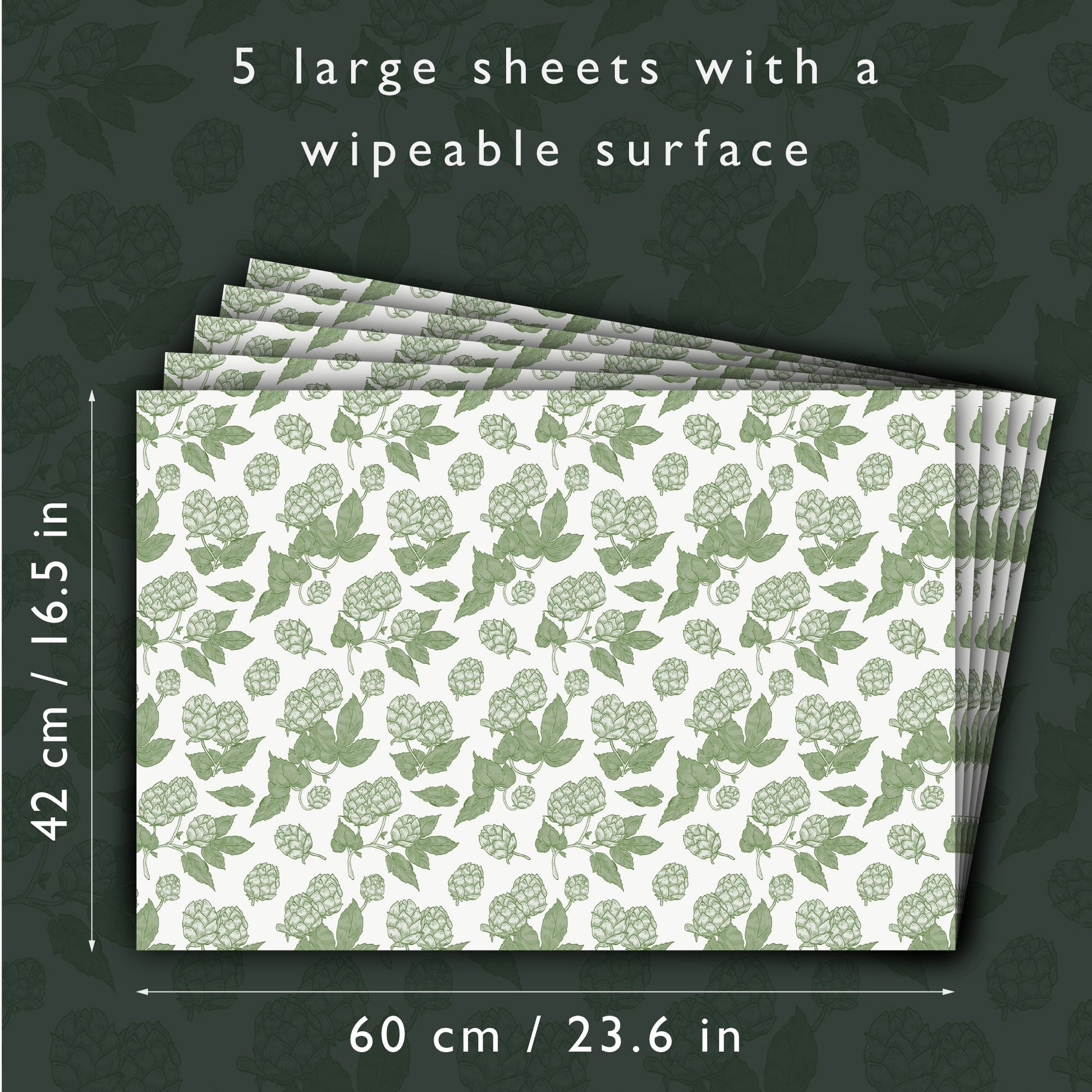 GREEN HOPS Wipe Clean & Unscented Drawer Liners - Wipe Clean Drawer Liners - The Master Herbalist