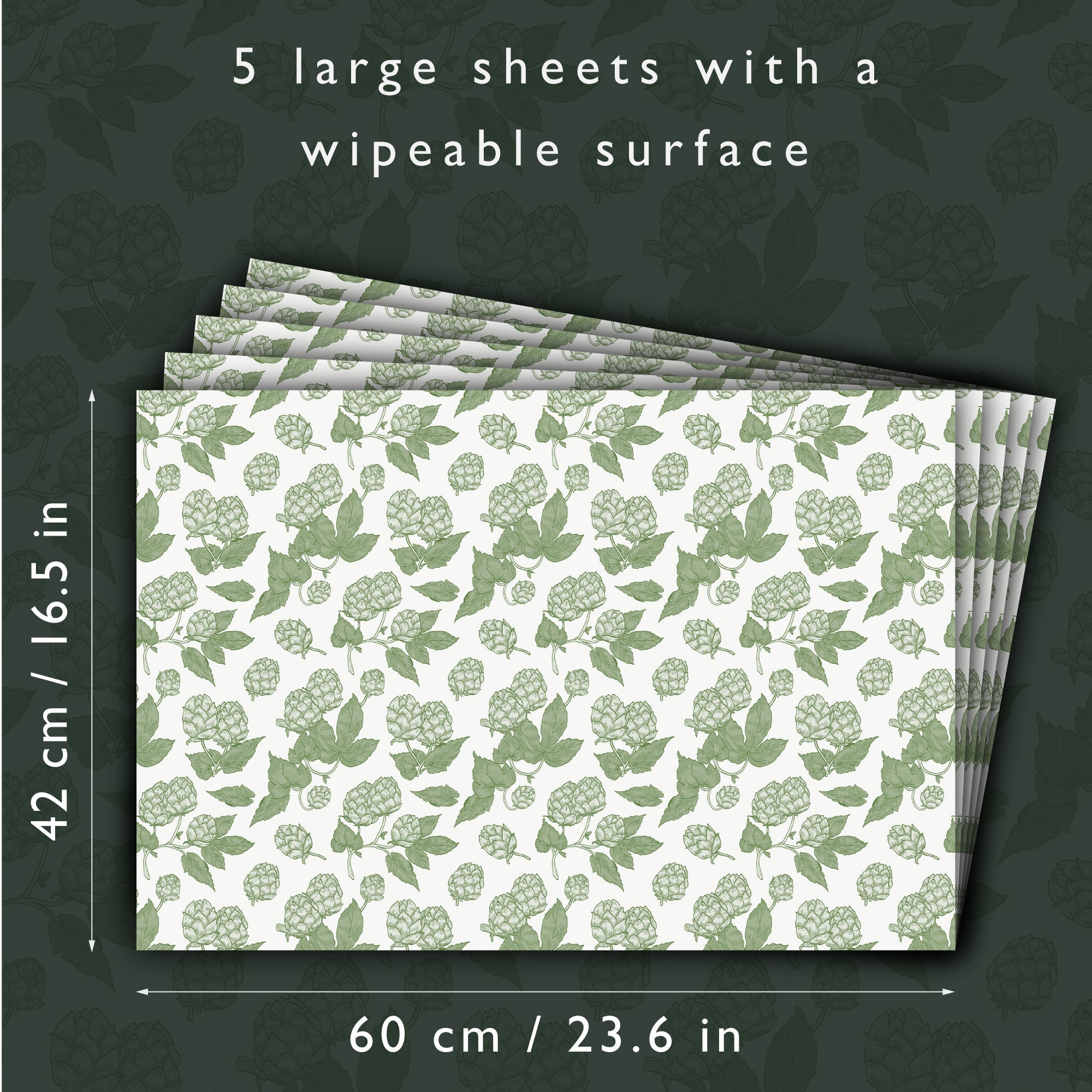 GREEN HOPS Wipe Clean & Unscented Drawer Liners - Wipe Clean Drawer Liners - The Master Herbalist