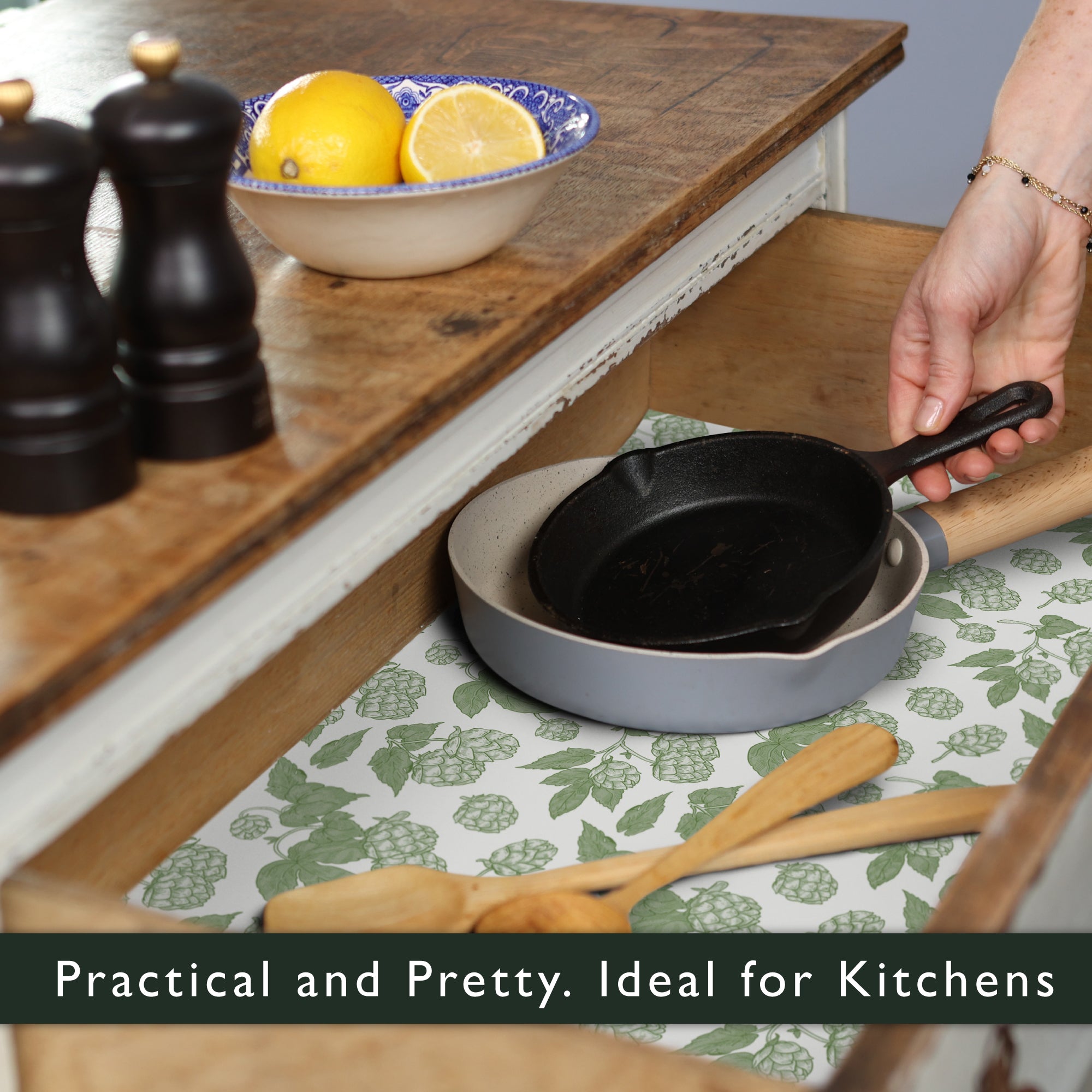 GREEN HOPS Wipe Clean & Unscented Drawer Liners - Wipe Clean Drawer Liners - The Master Herbalist