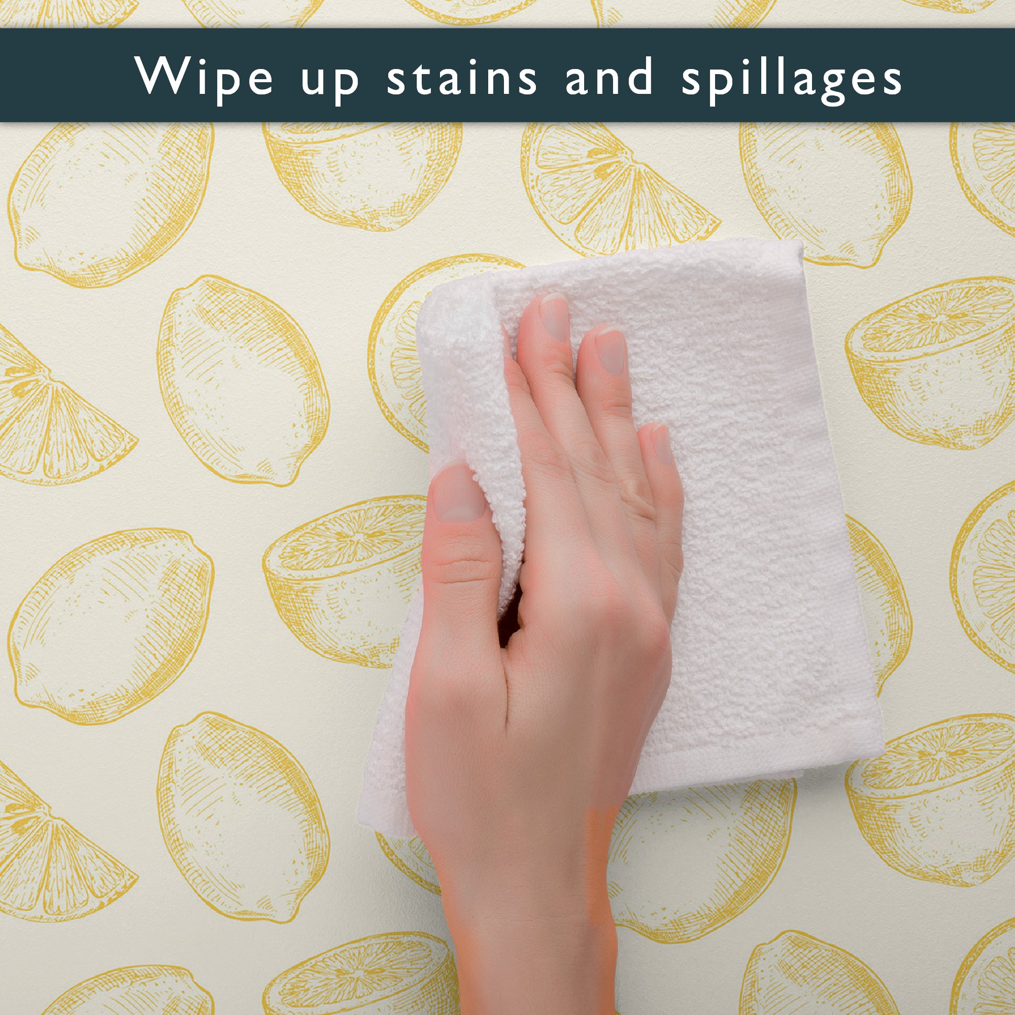 YELLOW LEMONS Wipe Clean & Unscented Drawer Liners