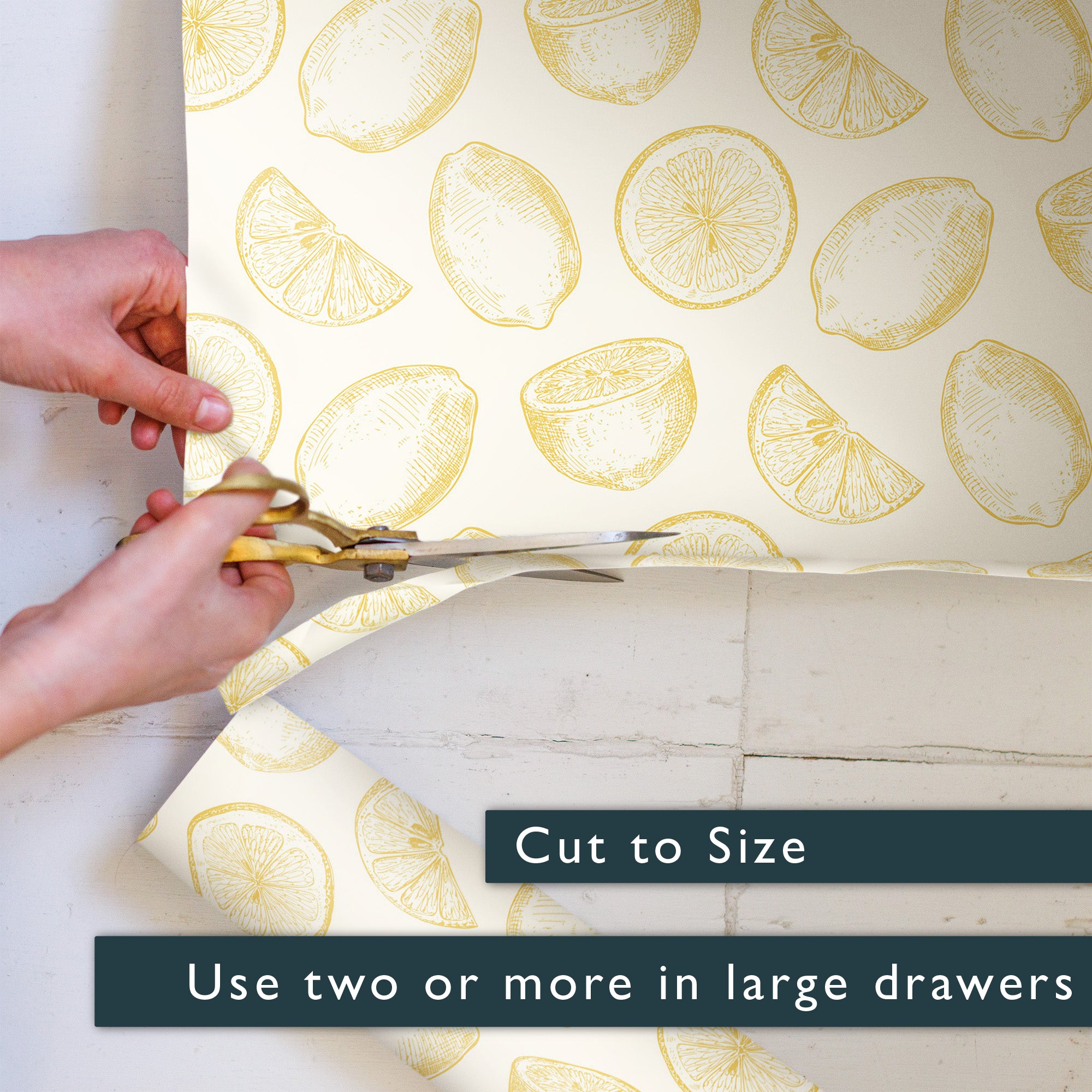 YELLOW LEMONS Wipe Clean & Unscented Drawer Liners