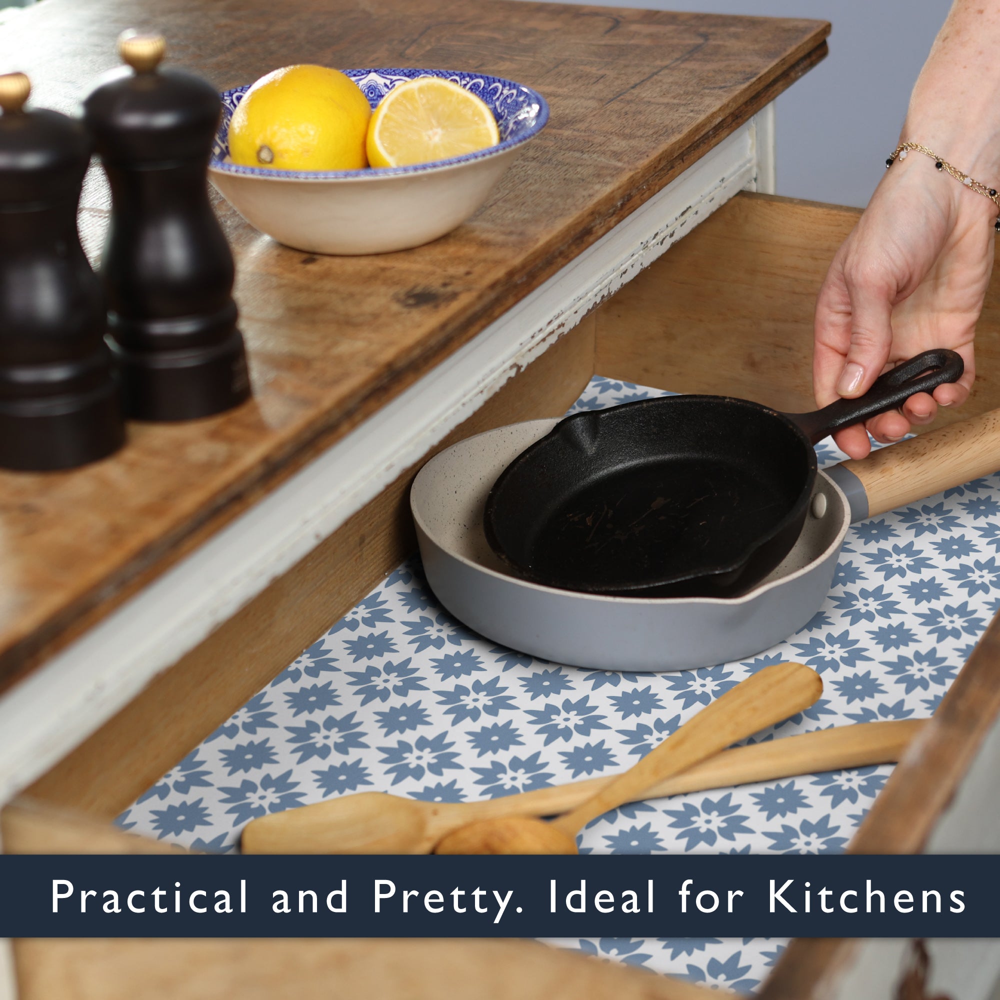 MOROCCAN MOSAIC Wipe Clean & Unscented Drawer Liners