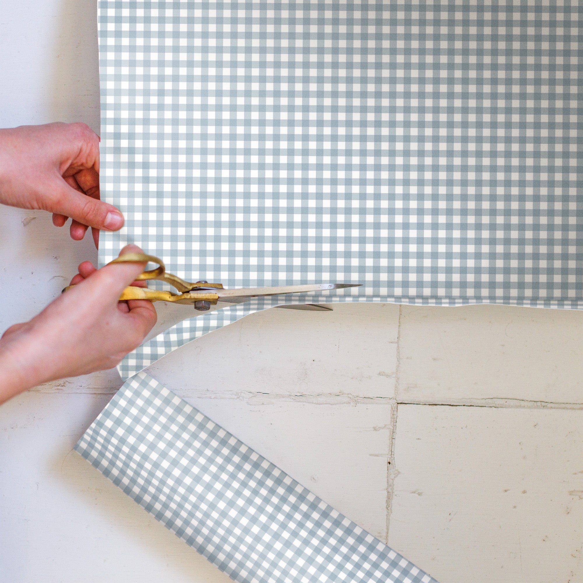 FRESH LINEN SCENTED Drawer Liners in DUCK EGG Blue GINGHAM